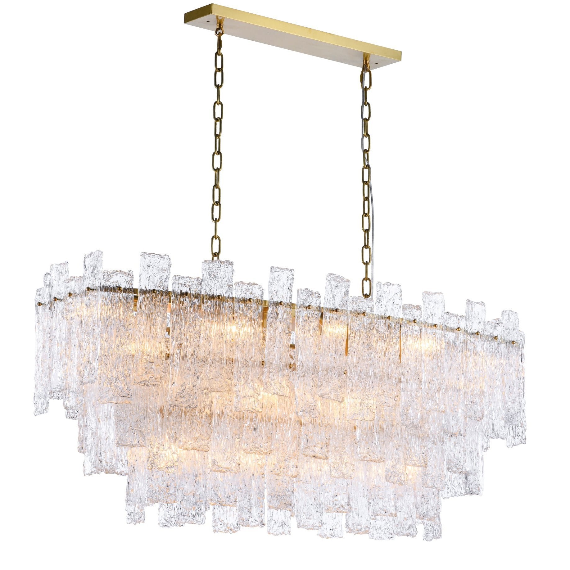 Giovanni Layered Rectangle Glass Chandelier - Italian Concept