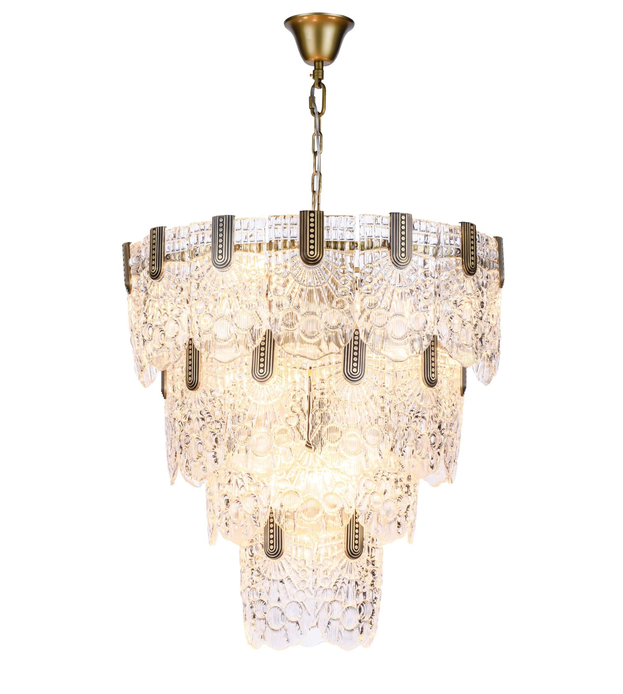 Jacques 29"W Brass Crystal Round Chandelier - Italian Concept - 