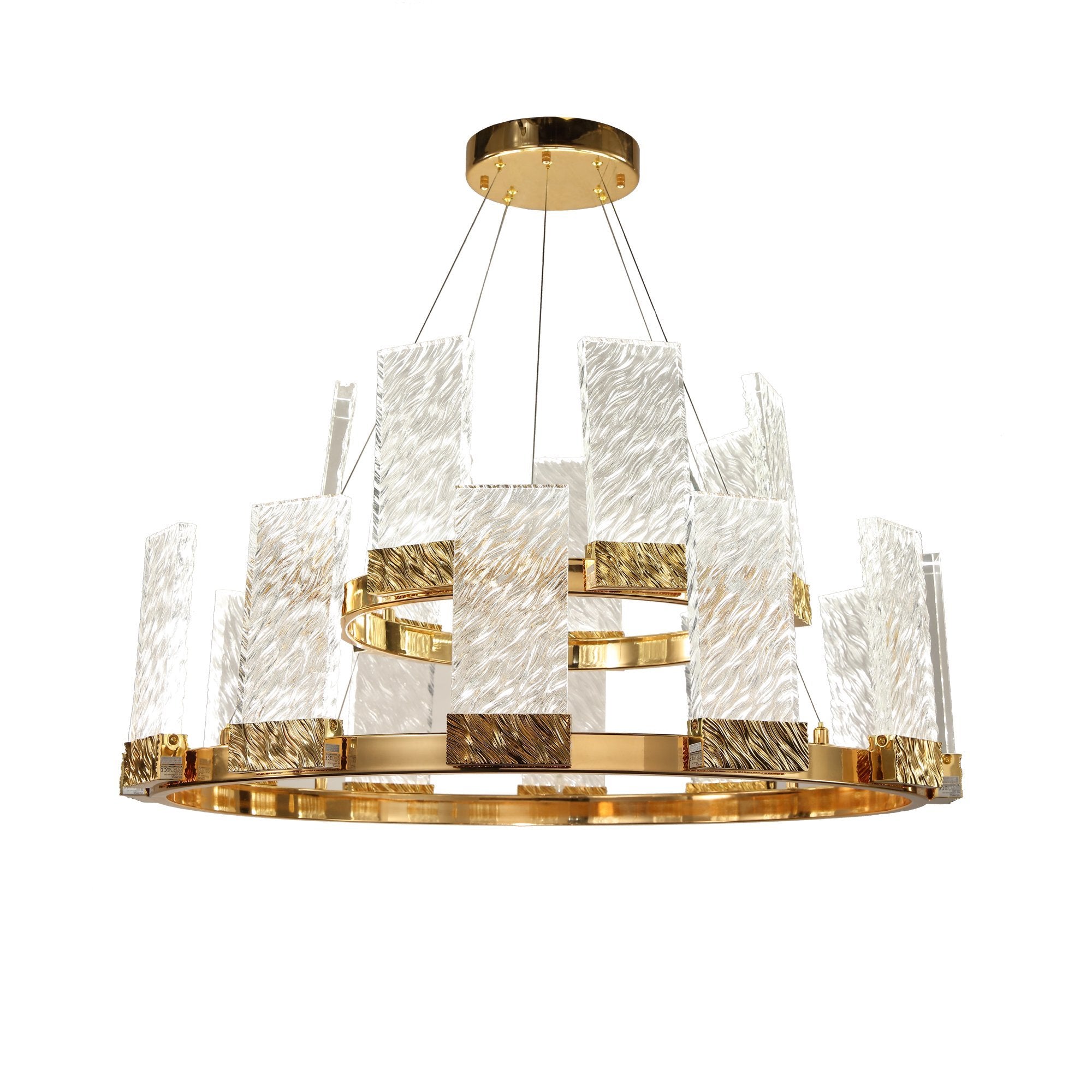 Aimee 2-Tier Round LED Luxurious Glass Chandelier - Italian Concept - 