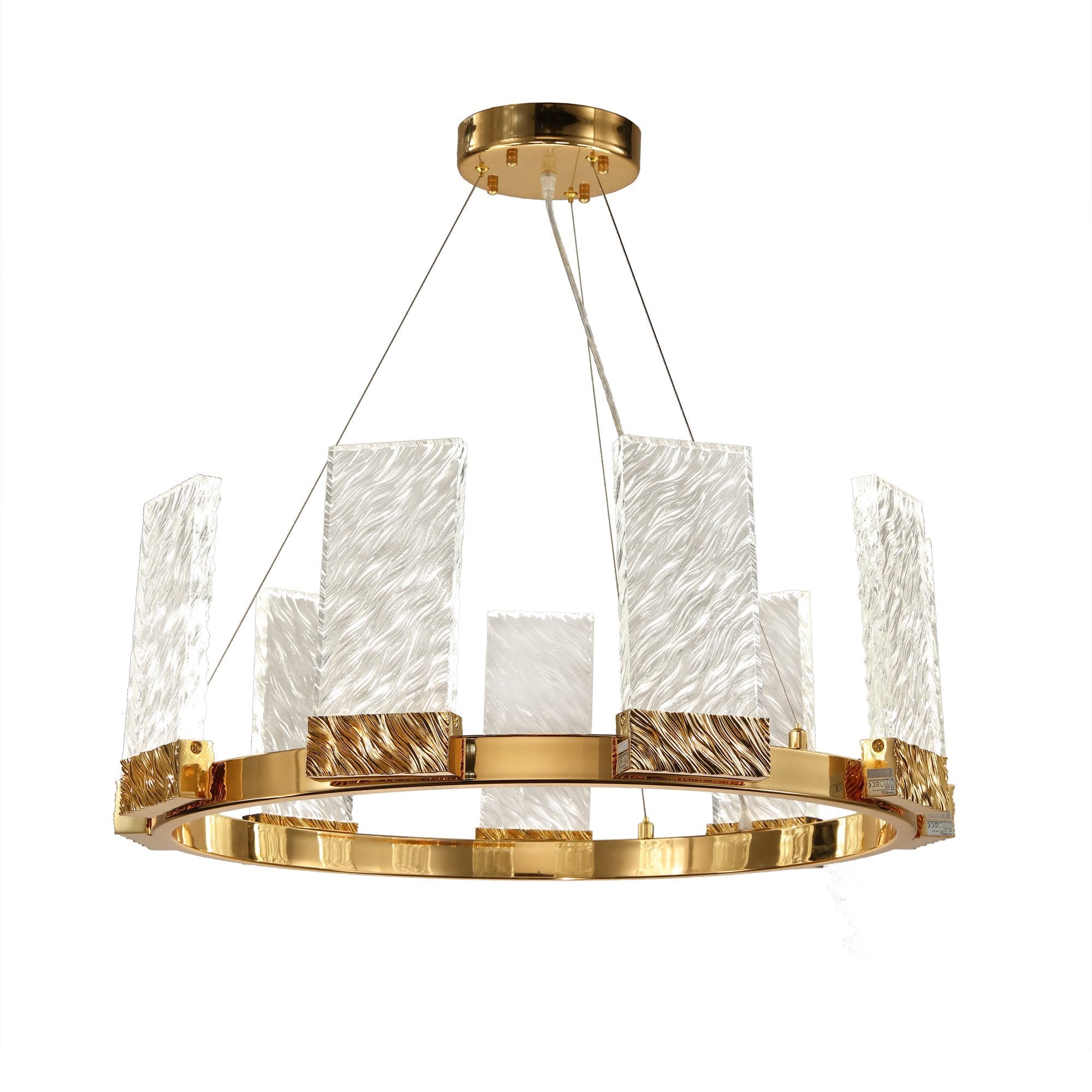 Aimee 1-Tier Round LED Luxurious Glass Chandelier - Italian Concept - 