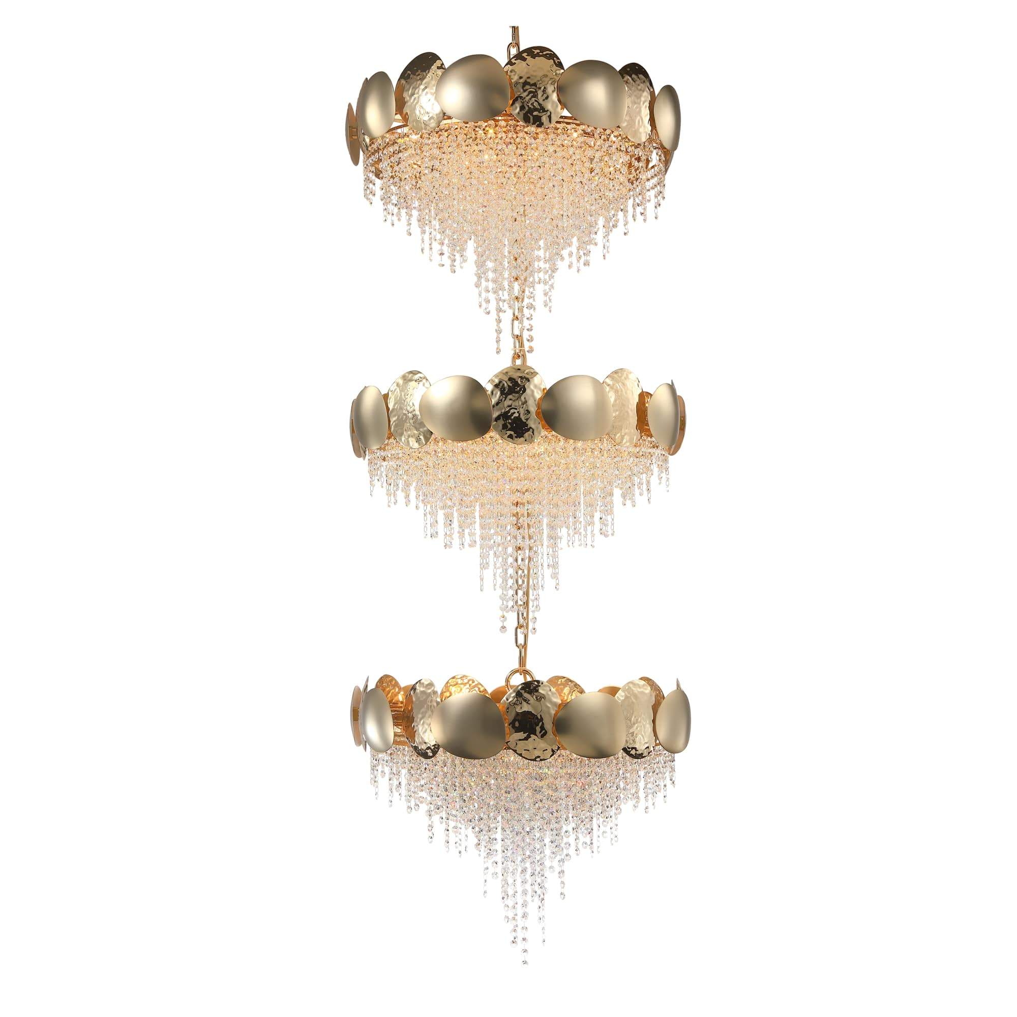 Amadeo Tiered Pendant Brass Crystal Chandelier - Italian Concept - 