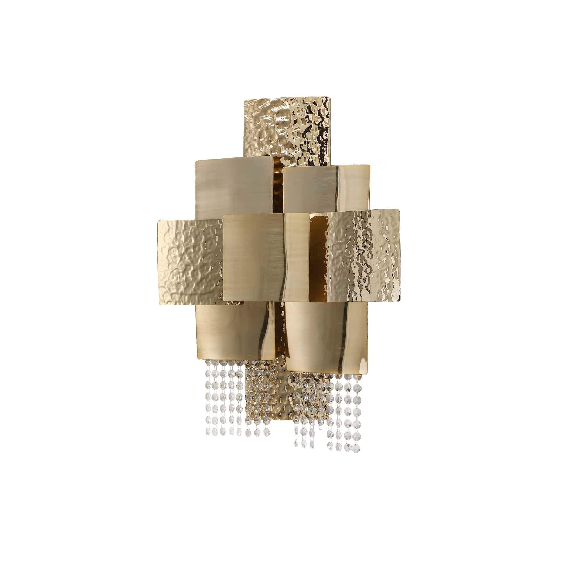 Anastagio Squares Brass Crystal Sconce - Italian Concept - 
