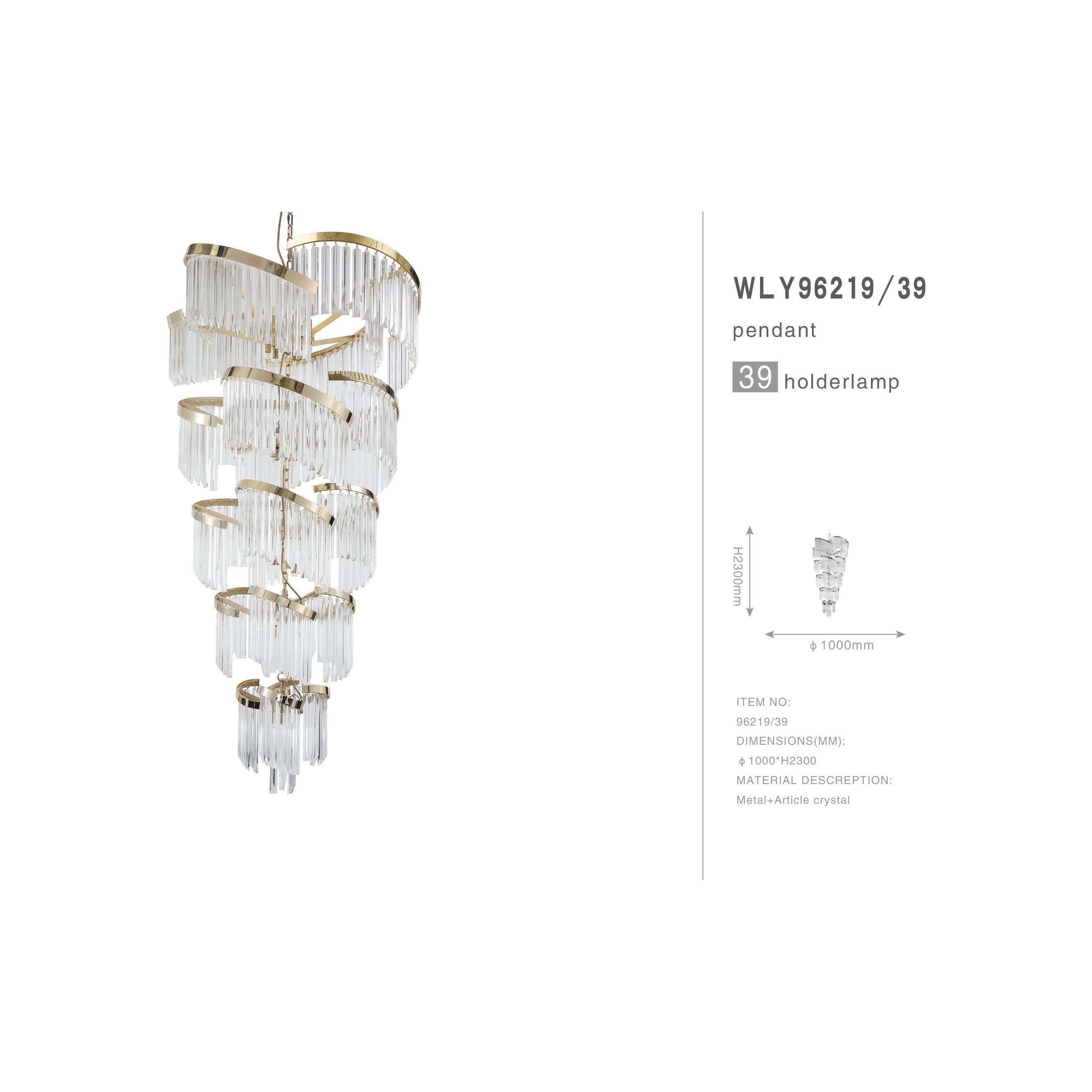 Twin Palms Foyer Crystal Chandelier - Italian Concept