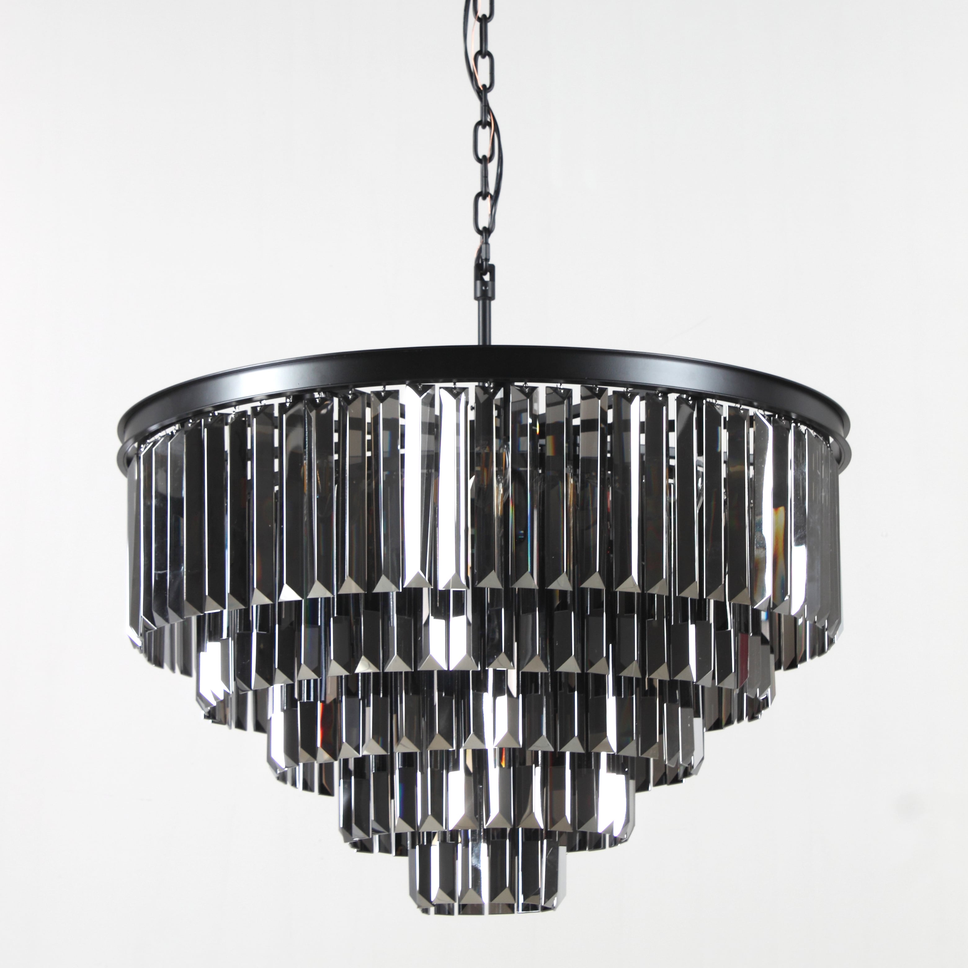 Smoke Crystal Odeon Fringe Chandelier - Italian Concept