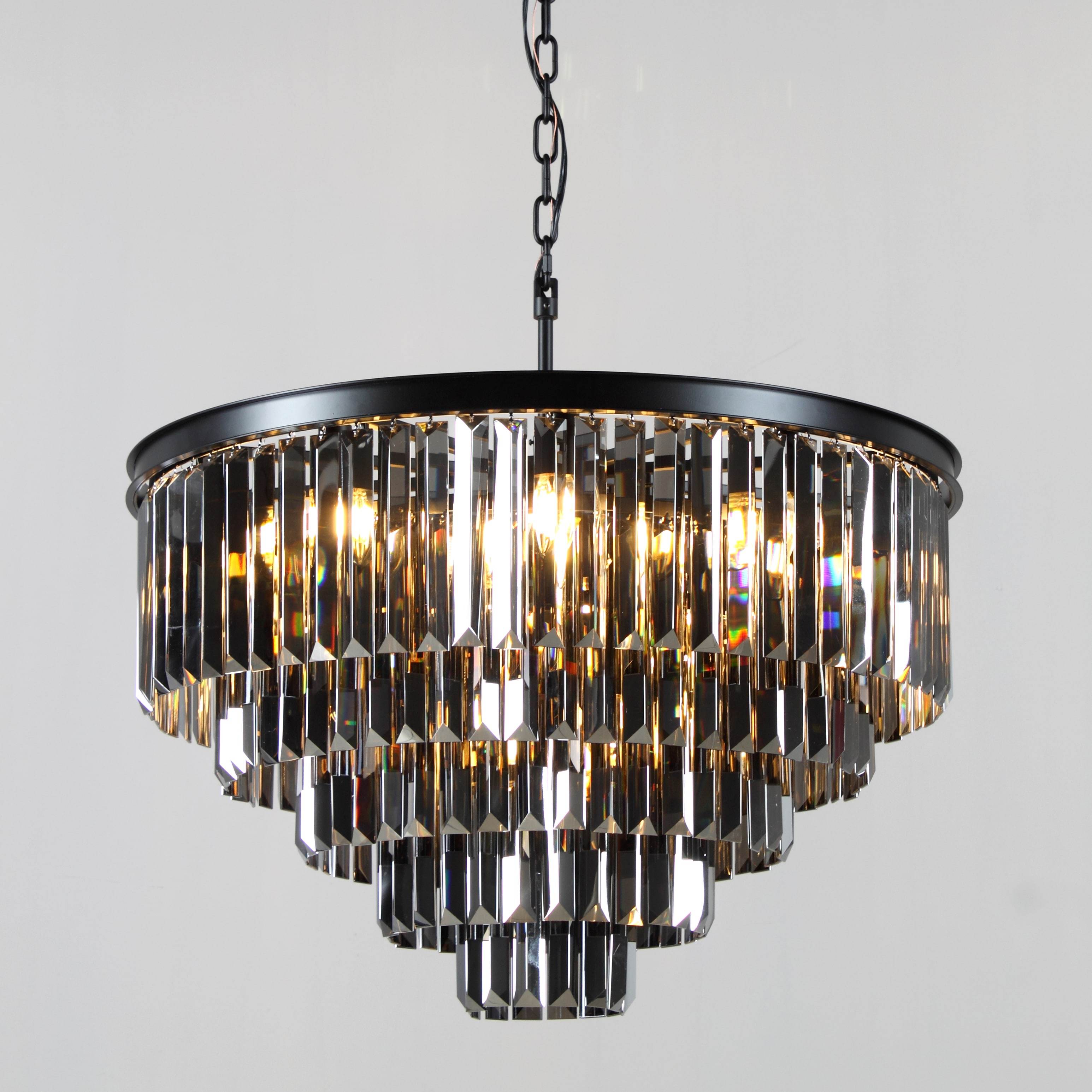 Smoke Crystal Odeon Fringe Chandelier - Italian Concept