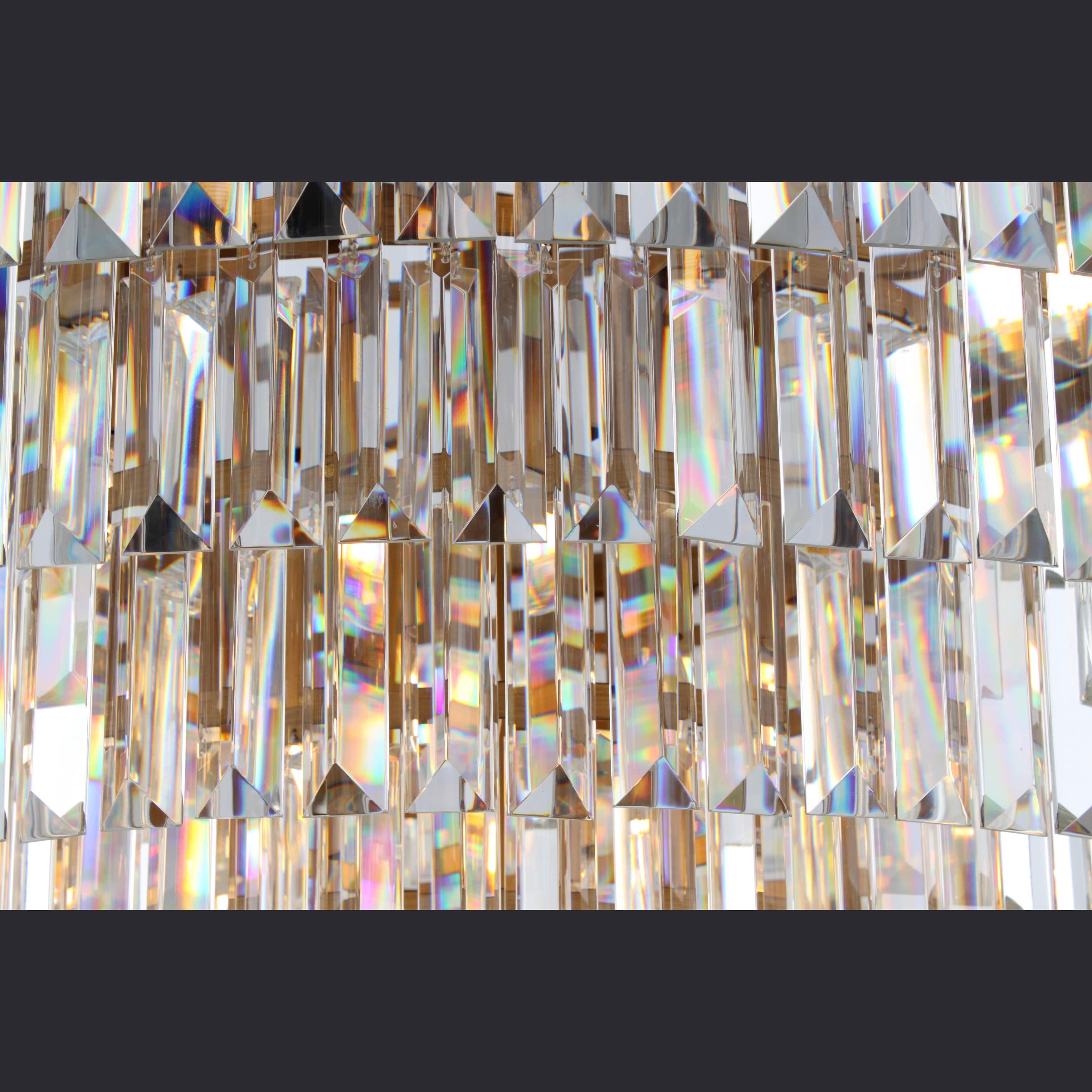 54" Wide Odeon Round Crystal Fringe Chandelier - Italian Concept - 
