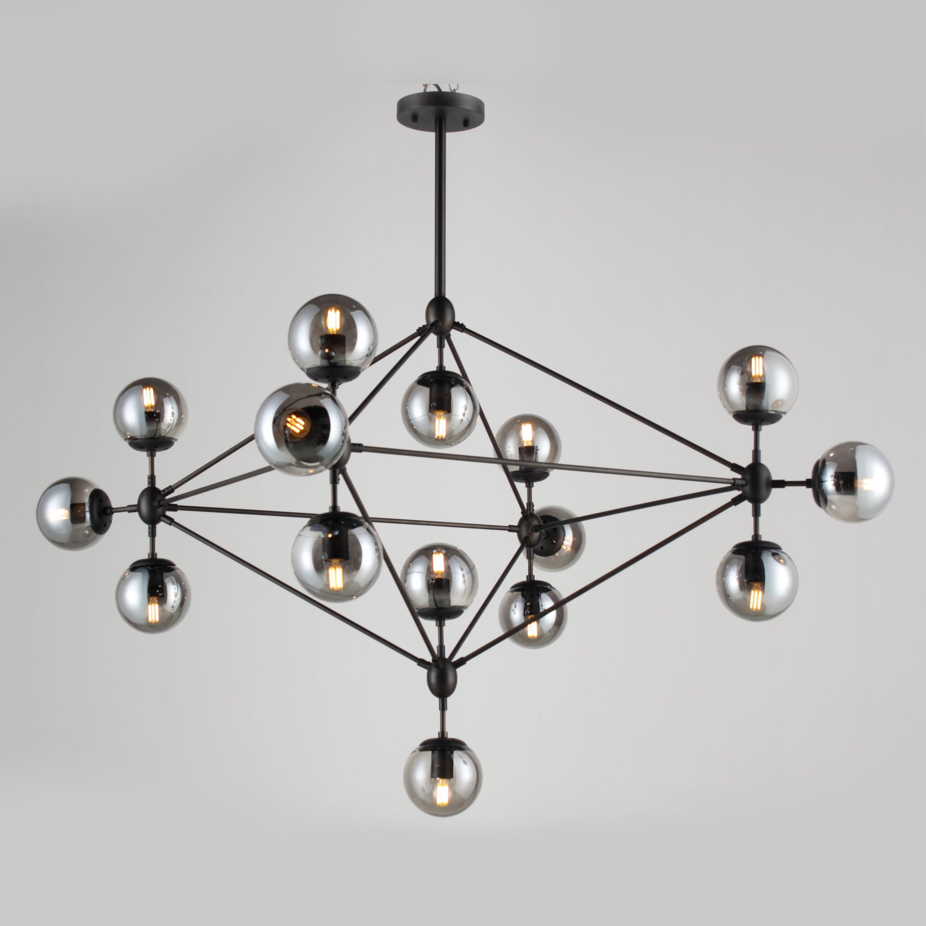 Diamond Branching Glass Globe Bubble Chandelier