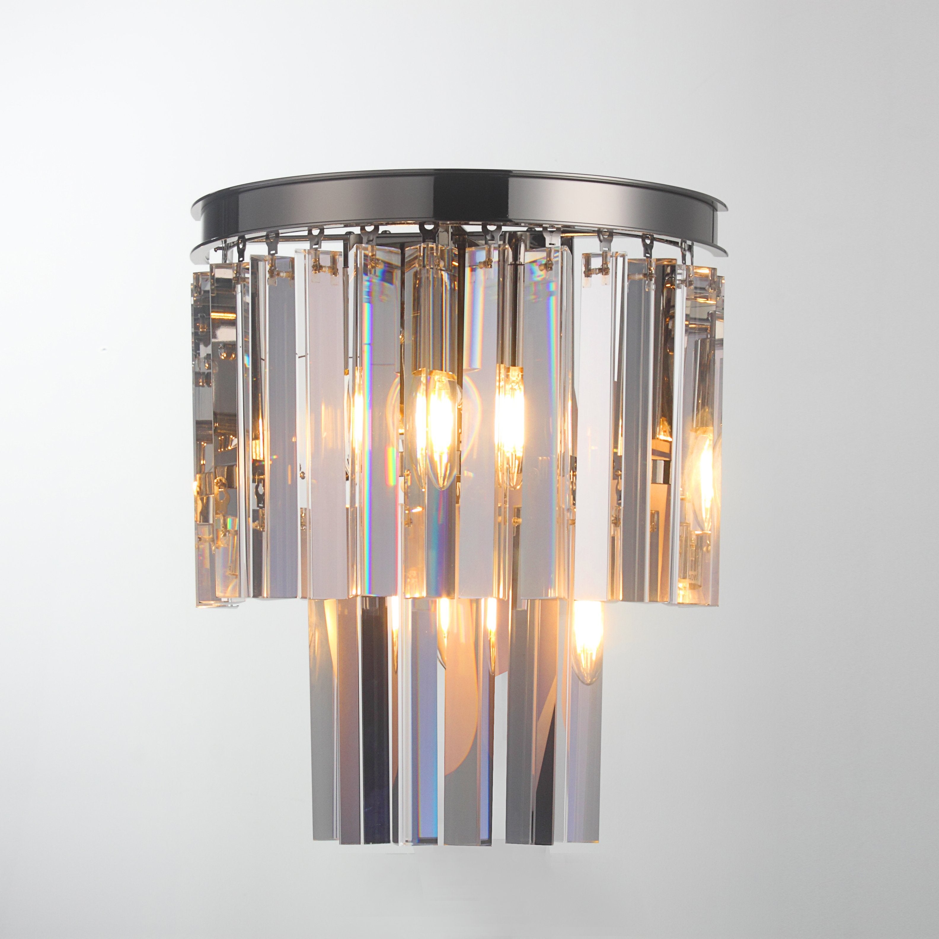 Apex Odeon Crystal Fringe 2-Tier Sconce - Italian Concept - 