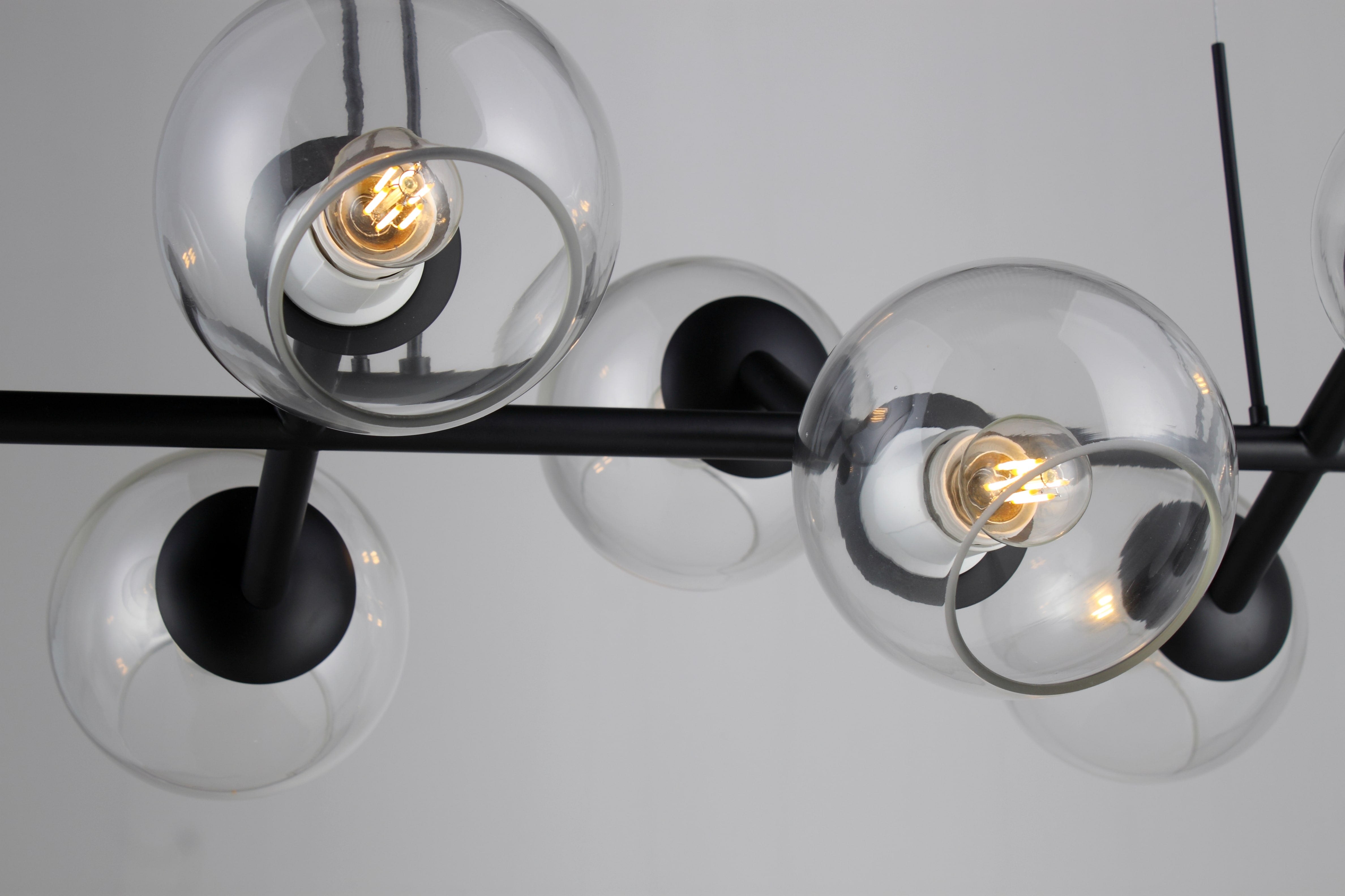 Linear Branching Glass Globe Bubble Chandelier - Italian Concept