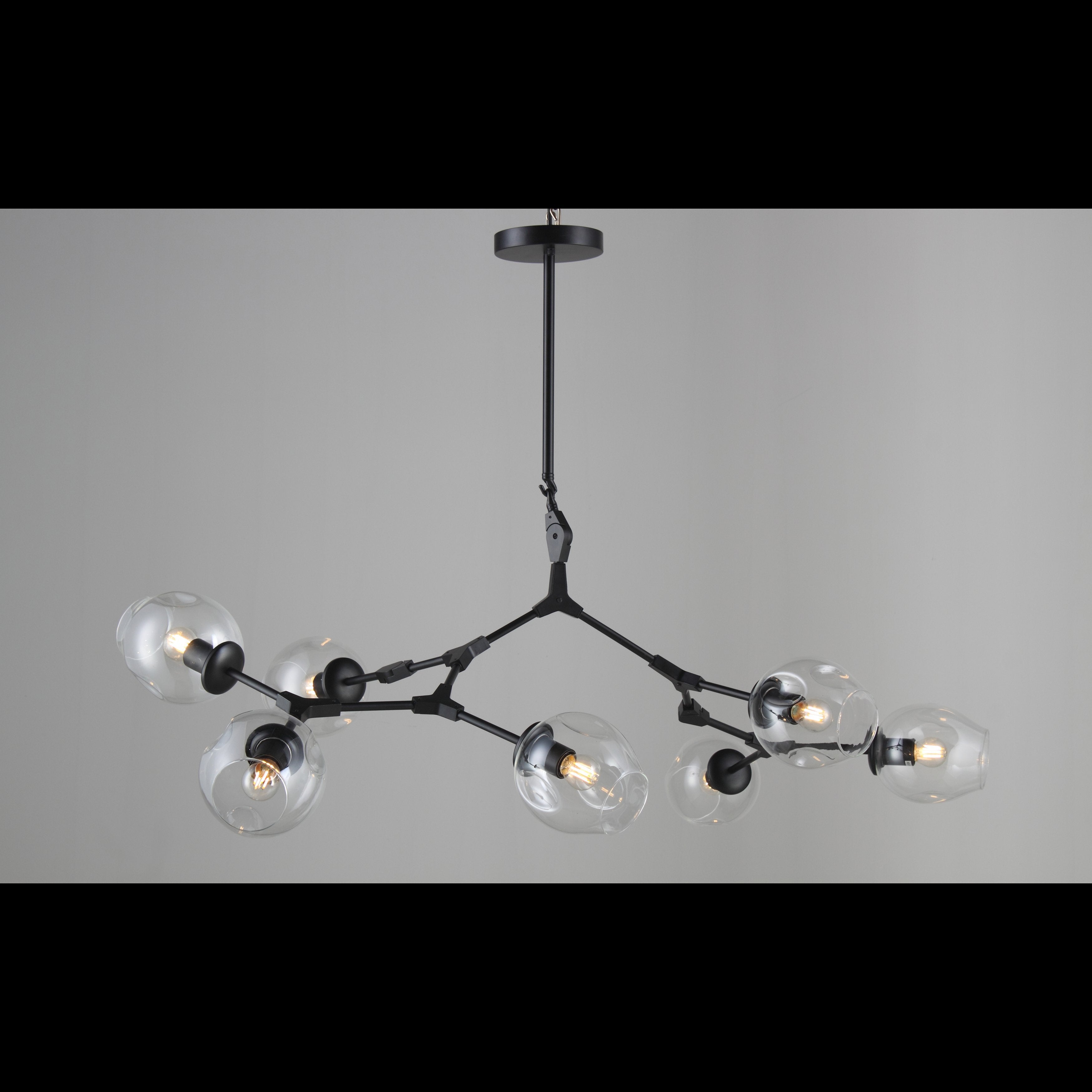 Metal Releaf Horizontal Globe Branching Bubble Chandelier