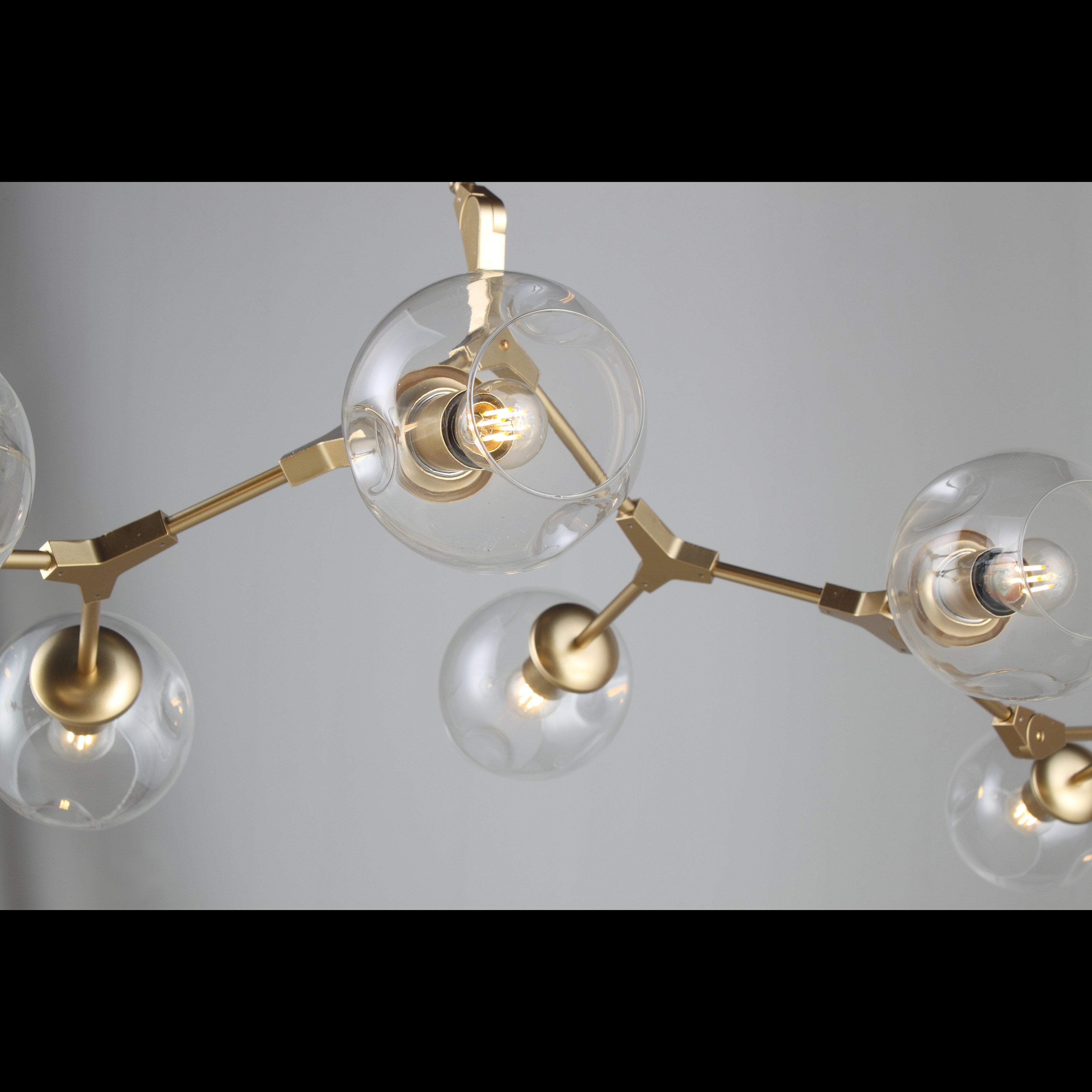 Metal Releaf Horizontal Globe Branching Bubble Chandelier - Italian Concept
