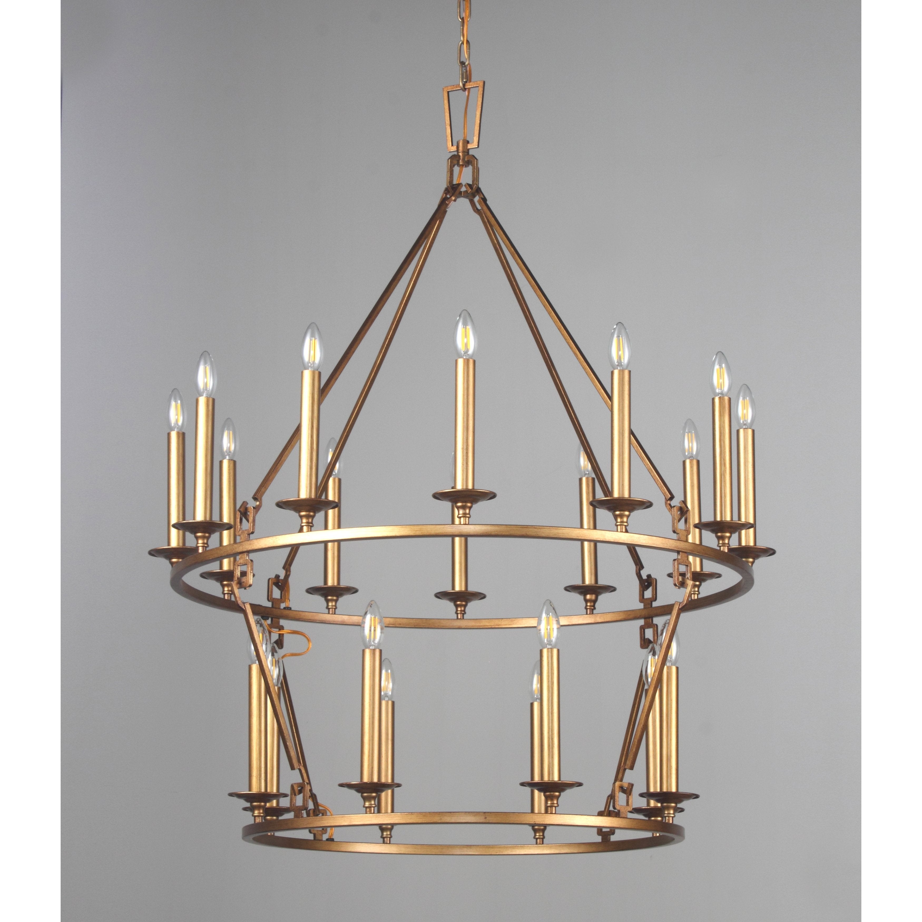 Wineyard Wheel Barrel Round 2-Tier Chandelier - Italian Concept