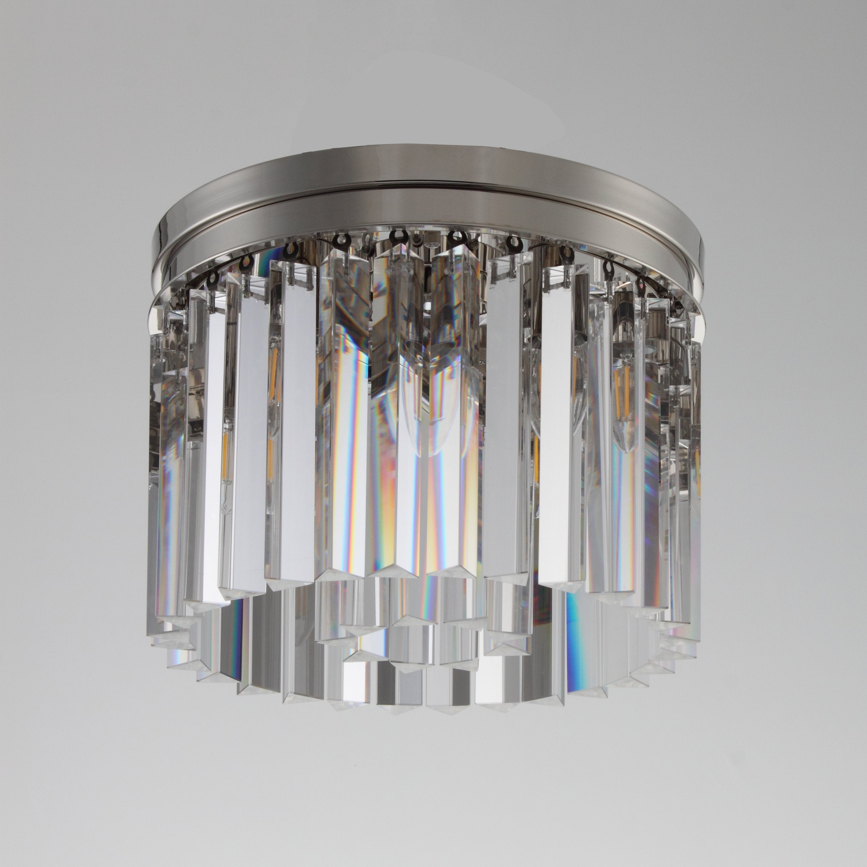 Apex Odeon Flushmount 1-Tier Odeon Crystal Fringe Chandelier - Italian Concept - 