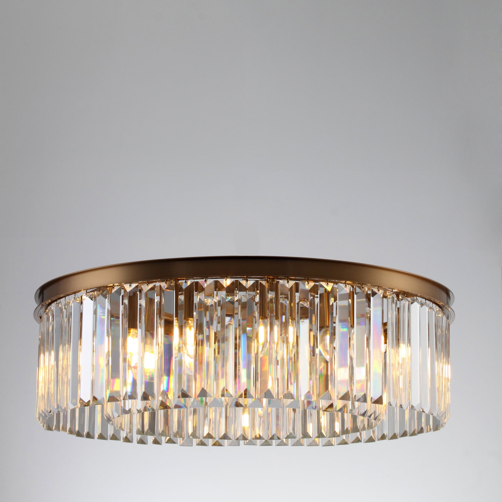 Odeon Flushmount 1-Tier Odeon Crystal Fringe Chandelier