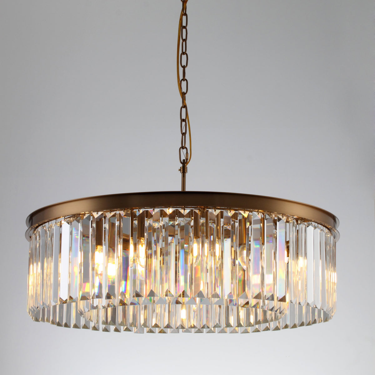 LED crystal pendant lamp PRISM, gold, Gold