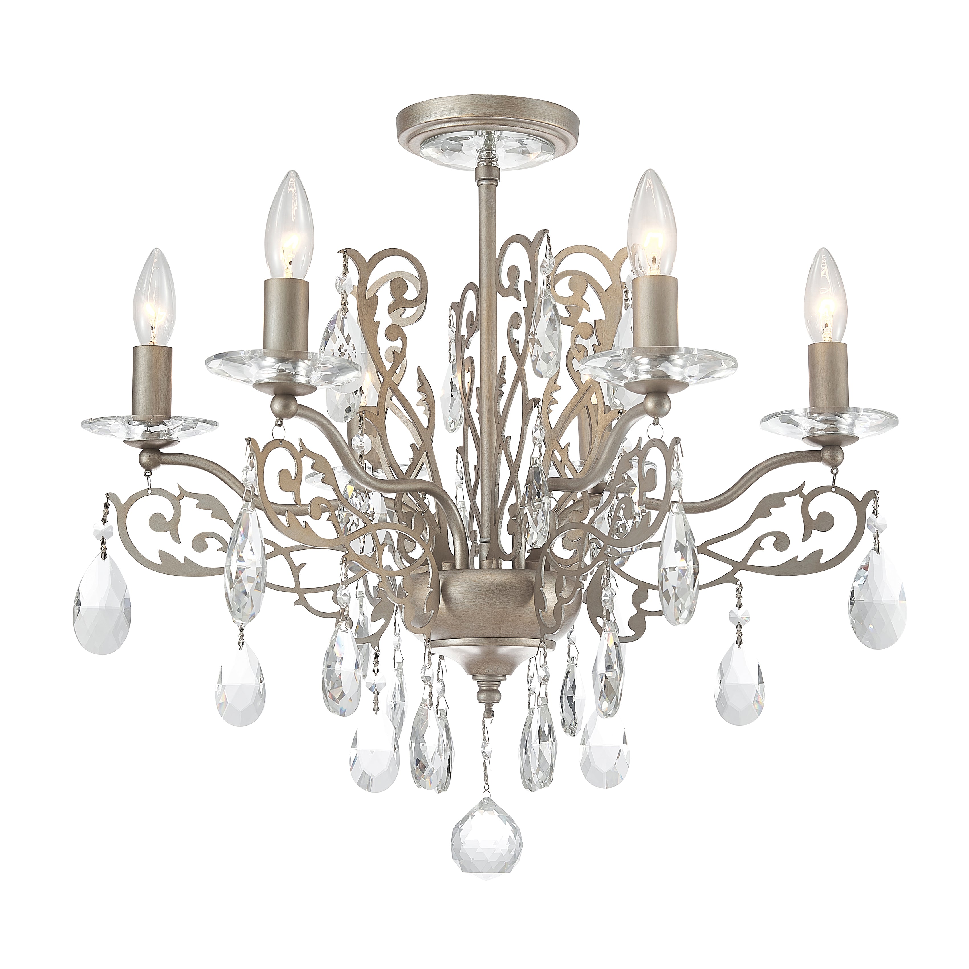Easton Scroll French Country Crystal Chandelier