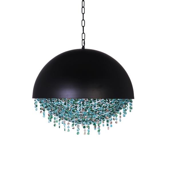 Luna Metal Half-Dome Crystal Pendant Light - Italian Concept