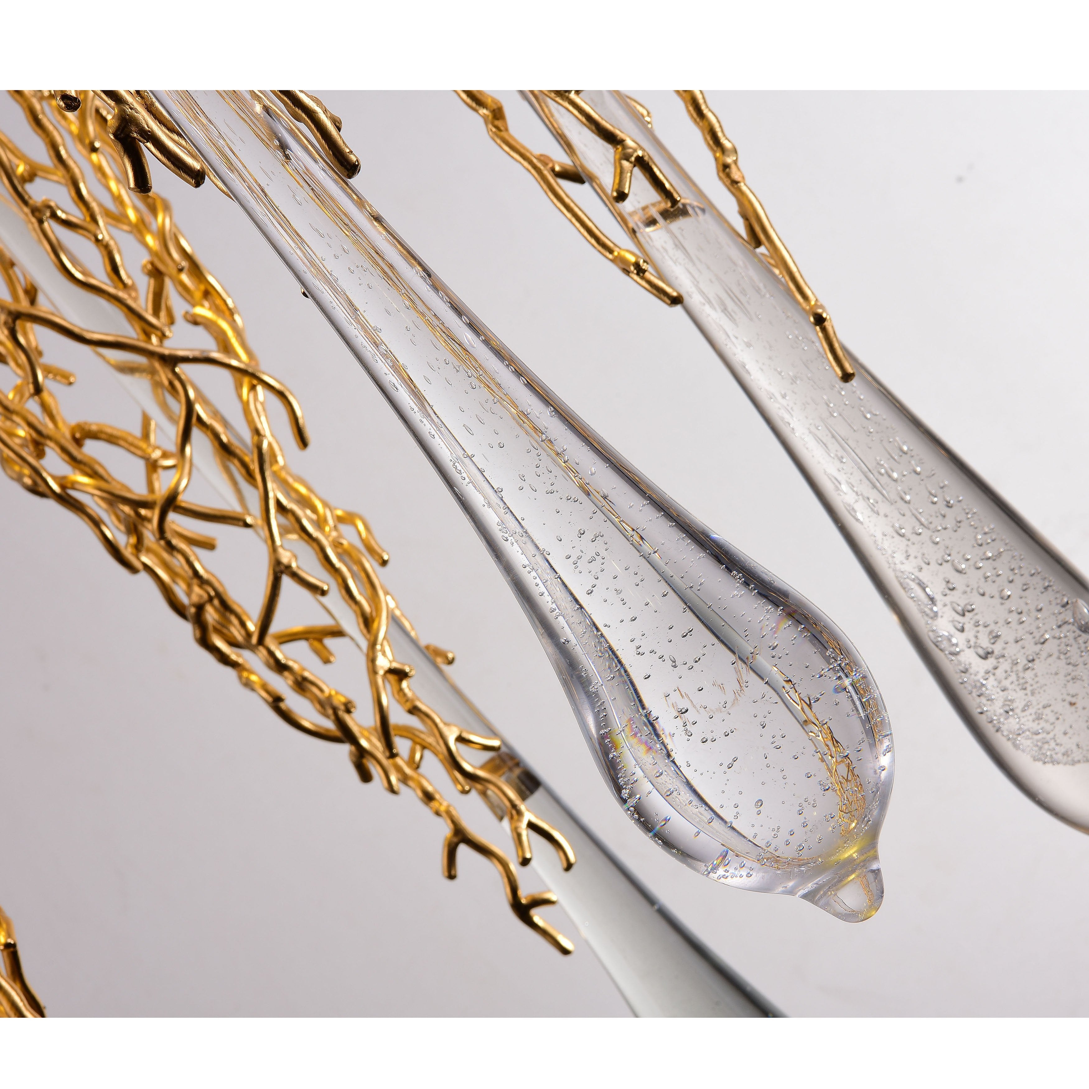 Organic Round Branching Brass Teardrop Pendant - Italian Concept