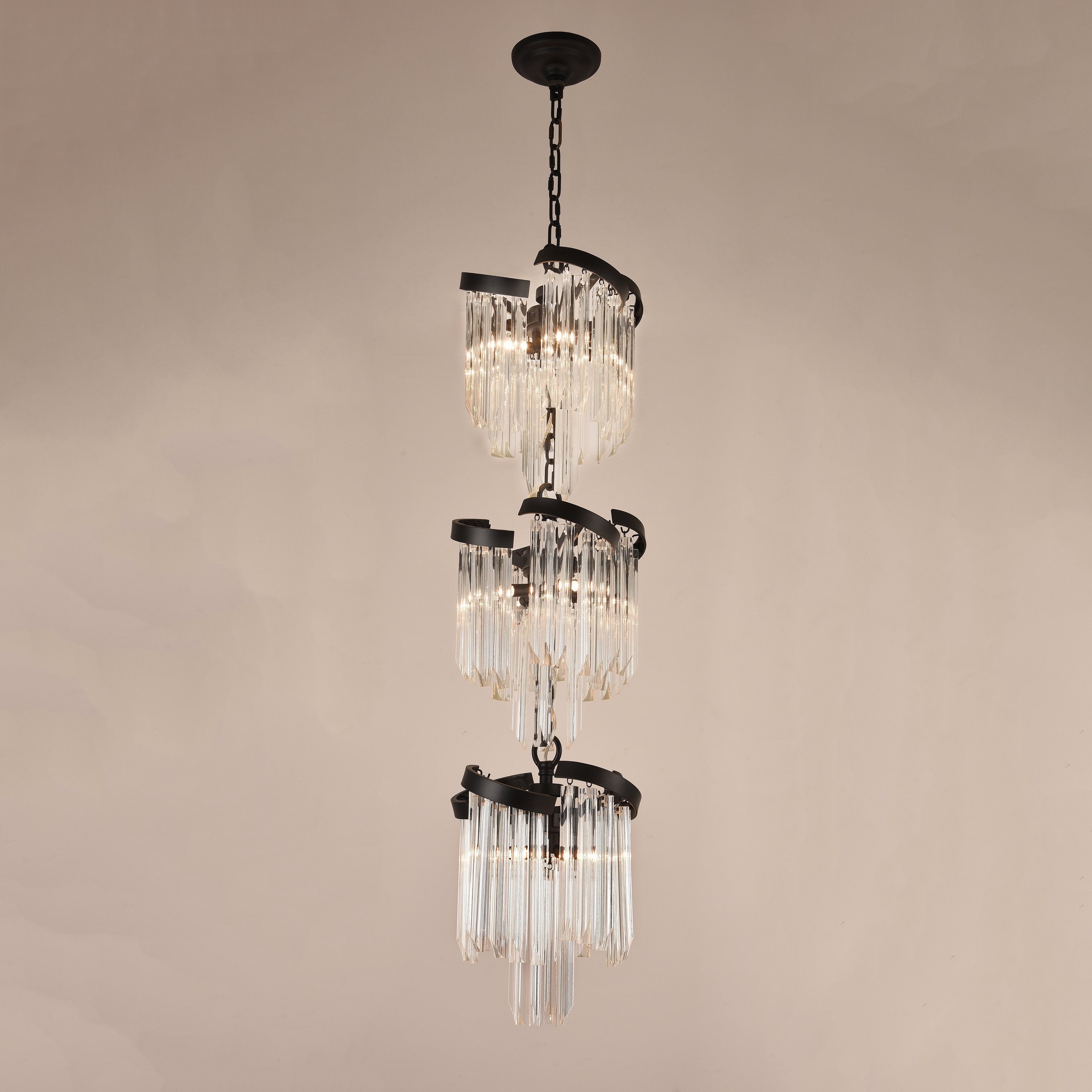 Twin Palms Foyer Pendant Crystal Chandelier - Italian Concept