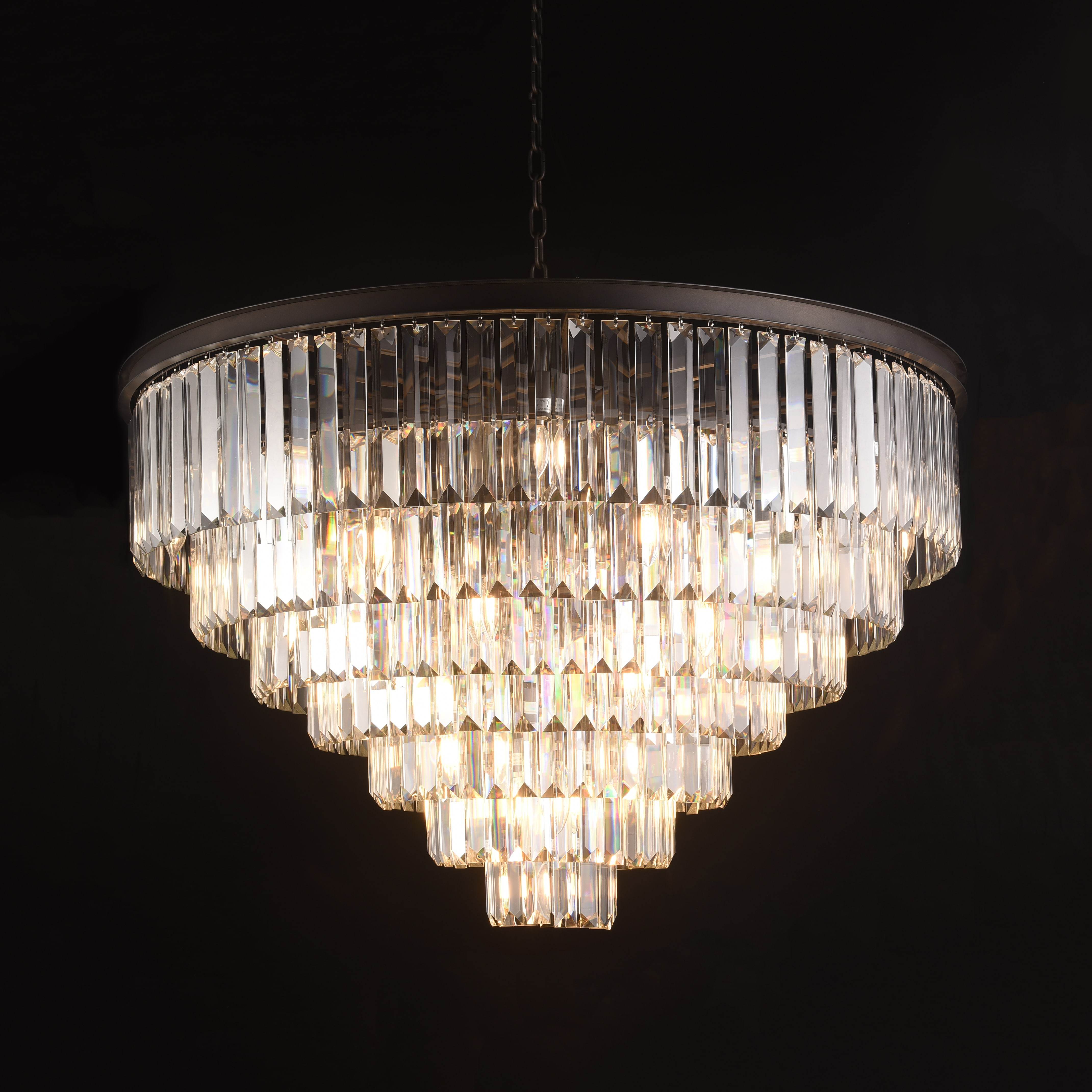 7-Tier Odeon Crystal Fringe Chandelier - Italian Concept - Frame Finish