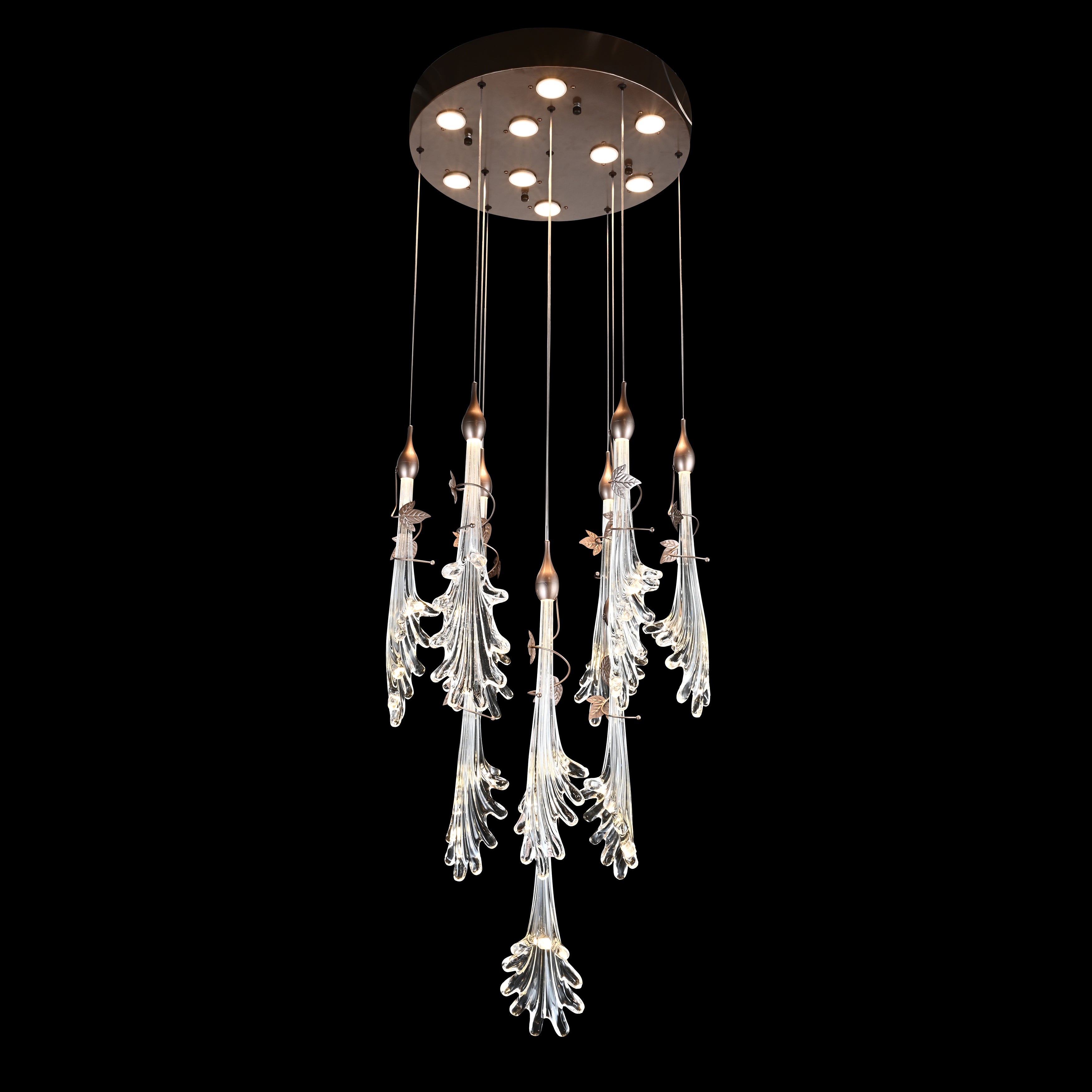 Wave Cluster Flower Glass Pendant Chandelier - Italian Concept - 