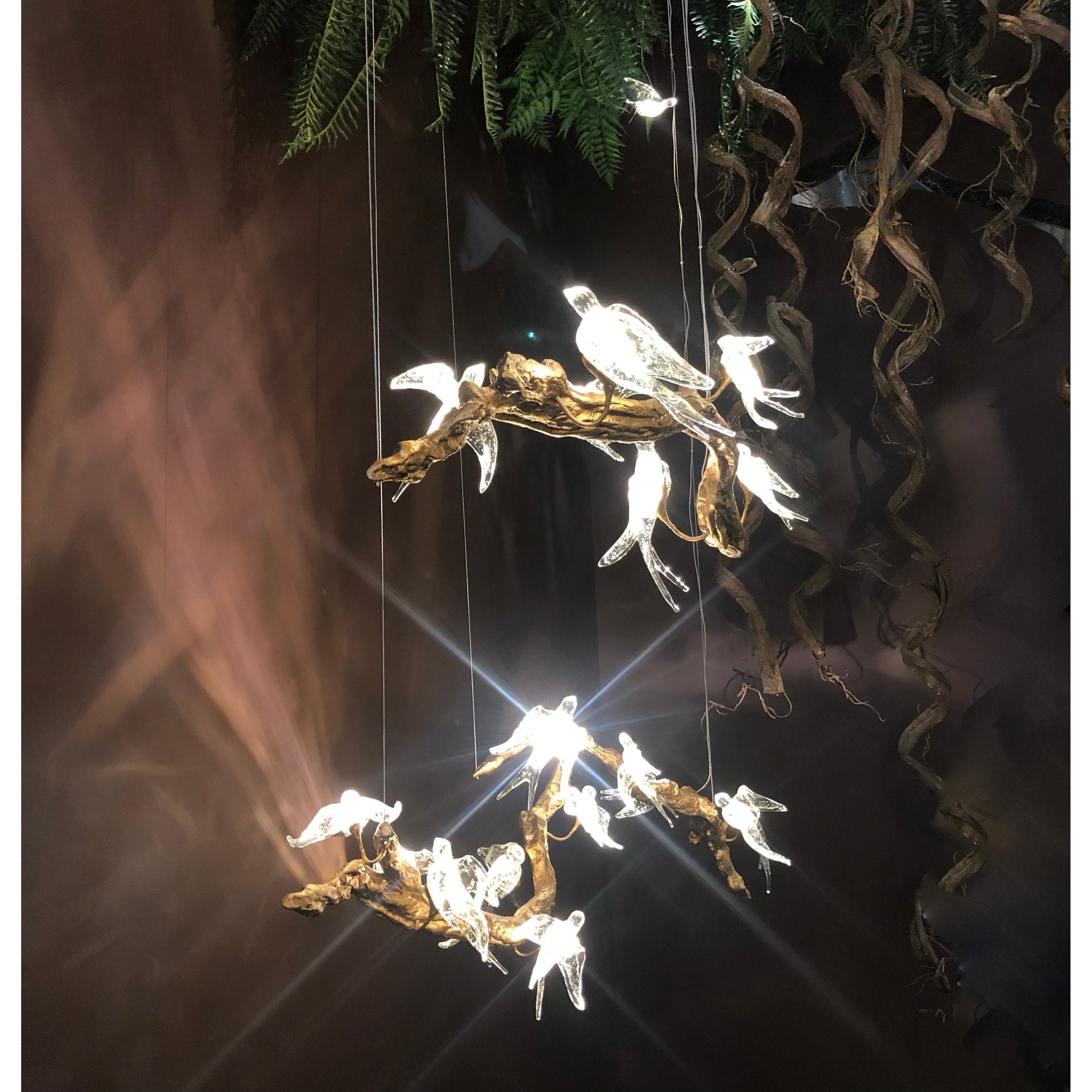 Bird Song Branching Round Teardrop Chandelier - Italian Concept