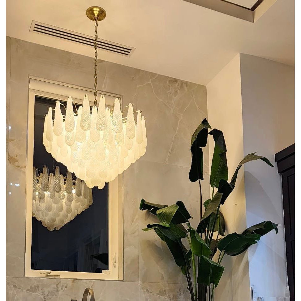 Sergio Raindrop Milk Murano Style Glass - Italian Concept