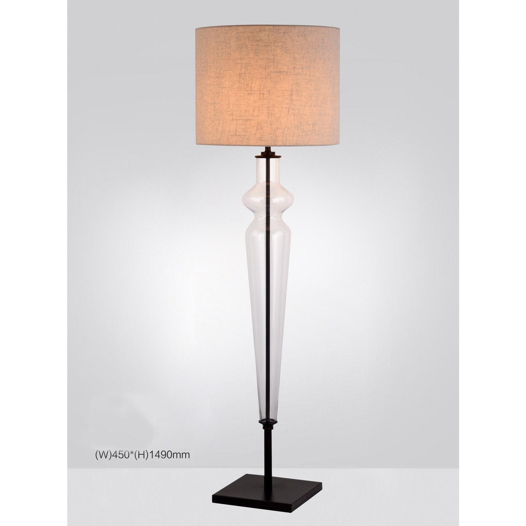 "The Scan" Hand-Crafted Blown Glass Floor Lamp With Shade - Italian Concept - 