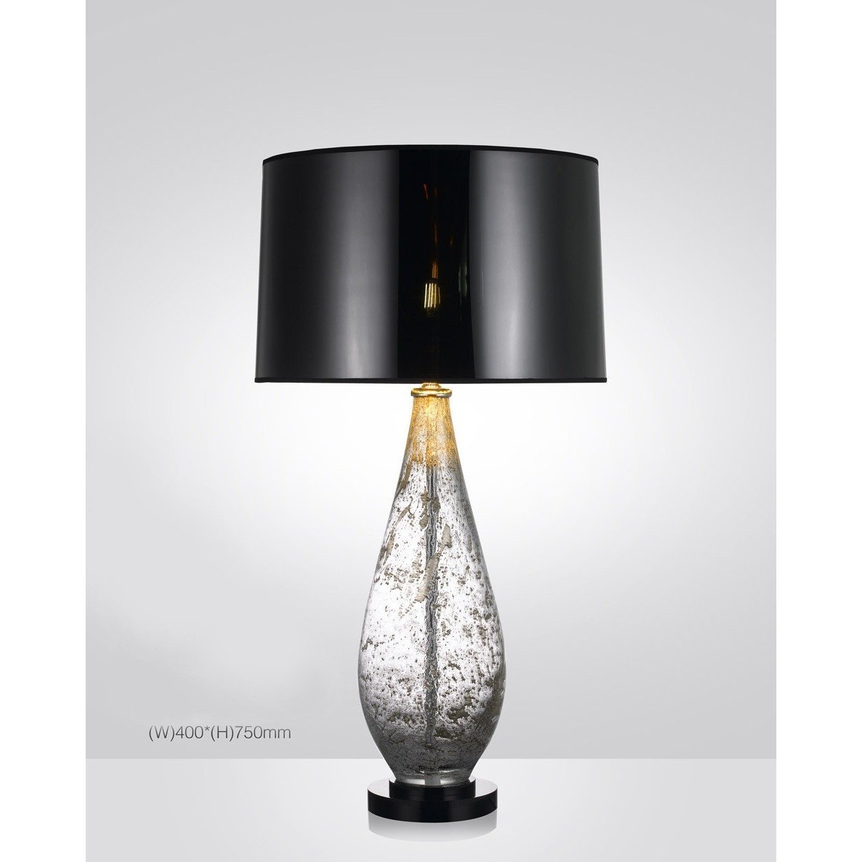 Harrod's Smoke Hand-Crafted Blown Glass Table Lamp With Shade - Italian Concept