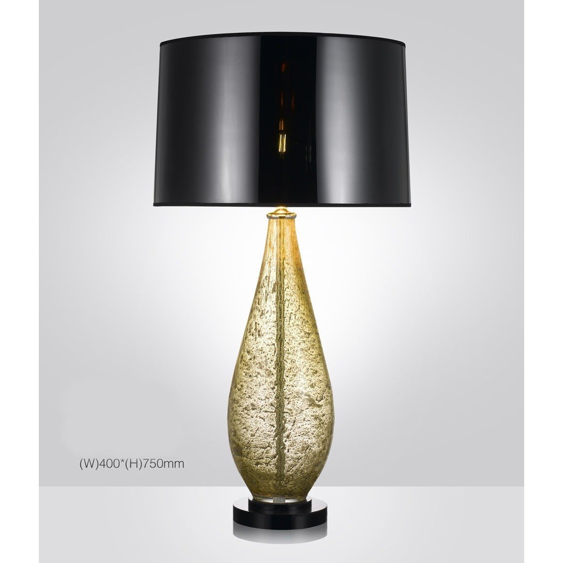 Harrod's Amber Hand-Crafted Blown Glass Table Lamp With Shade - Italian Concept