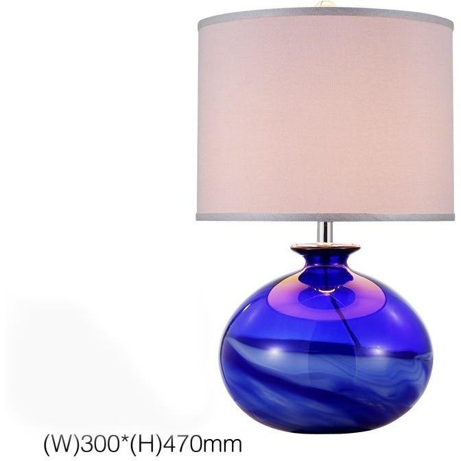 Marina Blue Hand-Crafted Blown Glass Table Lamp With Shade - Italian Concept