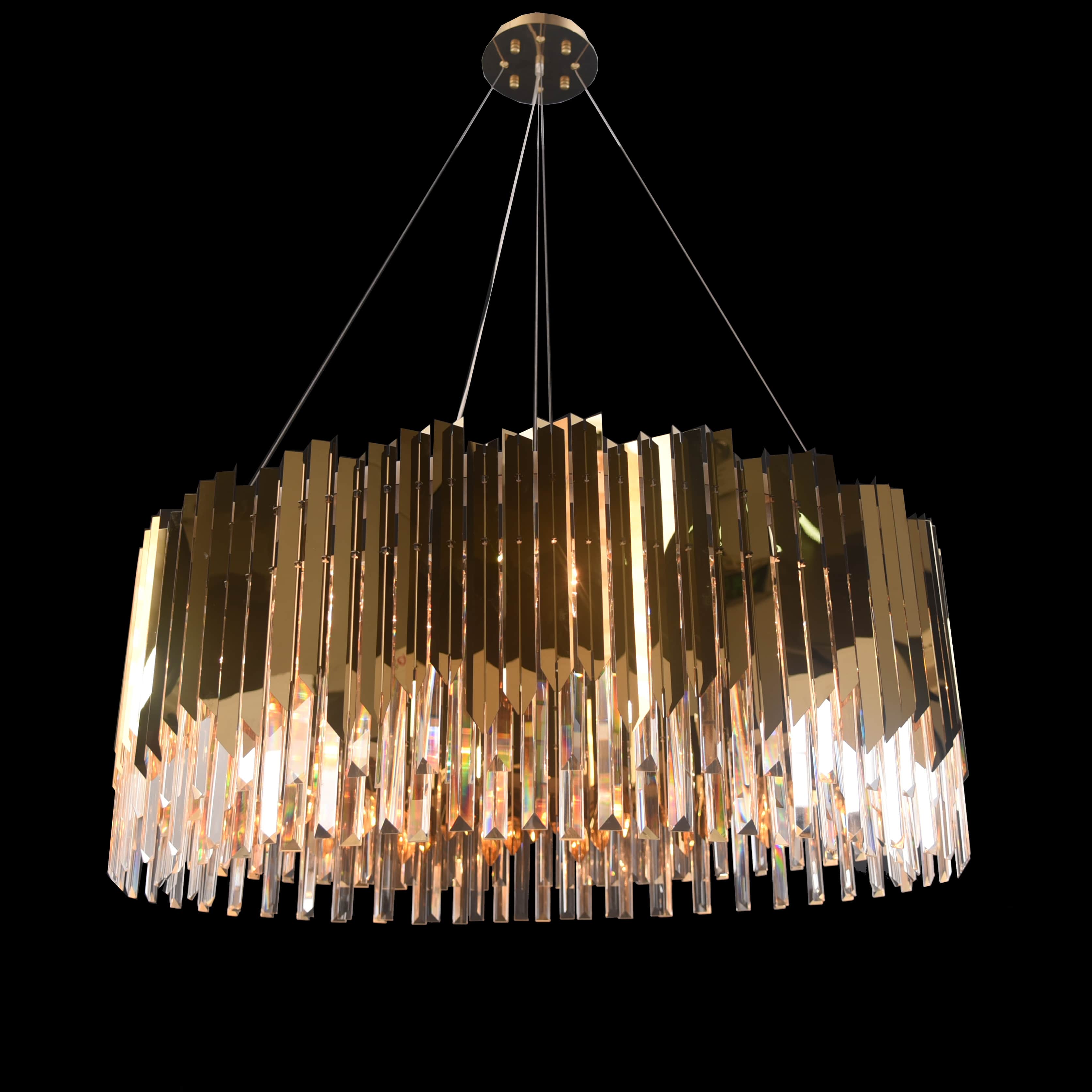 Arrows Steel Crystal Chandelier Round - Italian Concept - Size