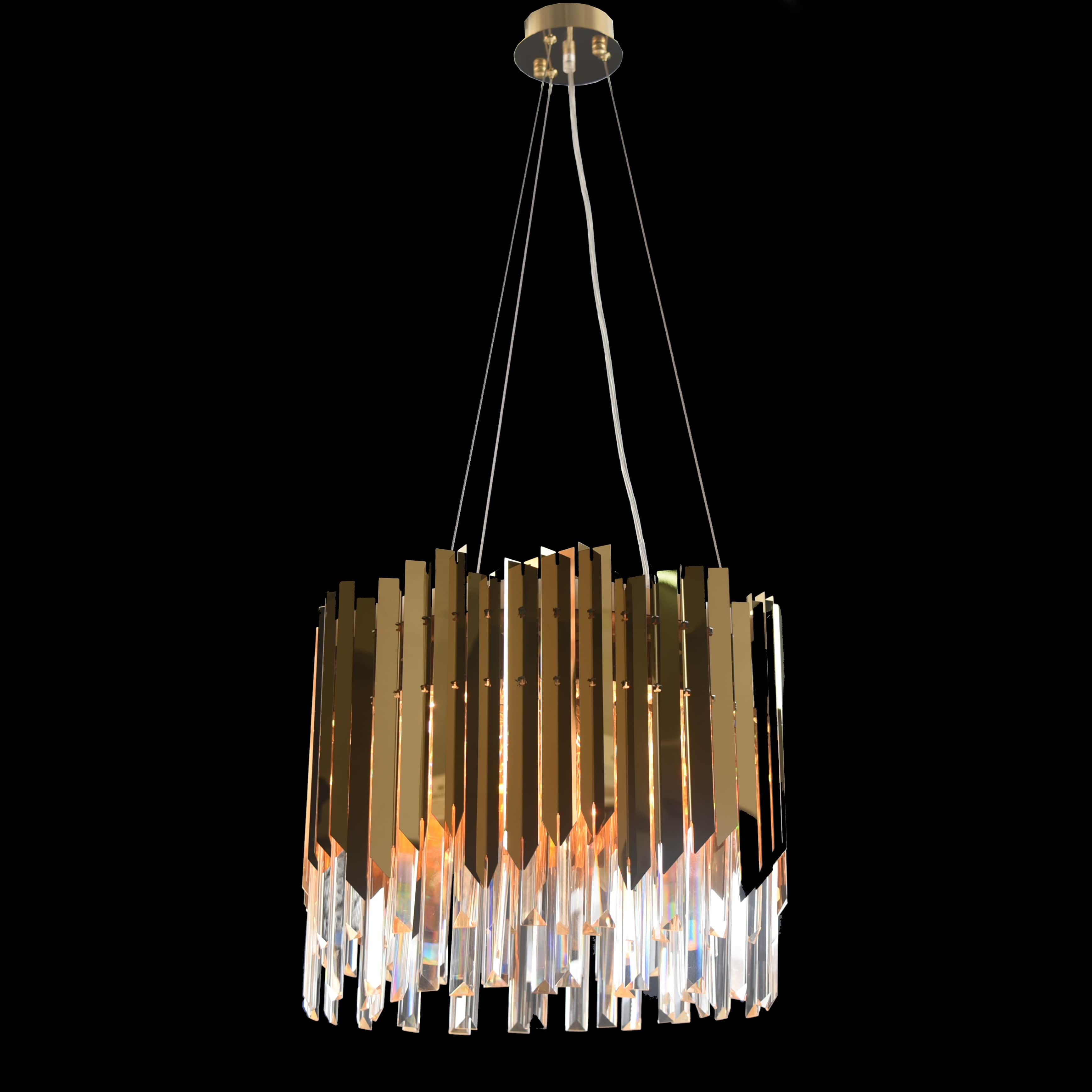 Arrows Steel Crystal Chandelier Round - Italian Concept - Size