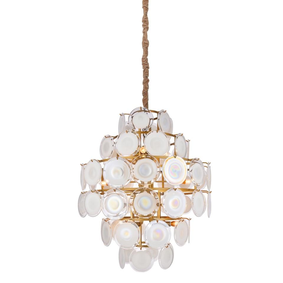 ISLA FROSTED GLASS DISKS CHANDELIER - Italian Concept