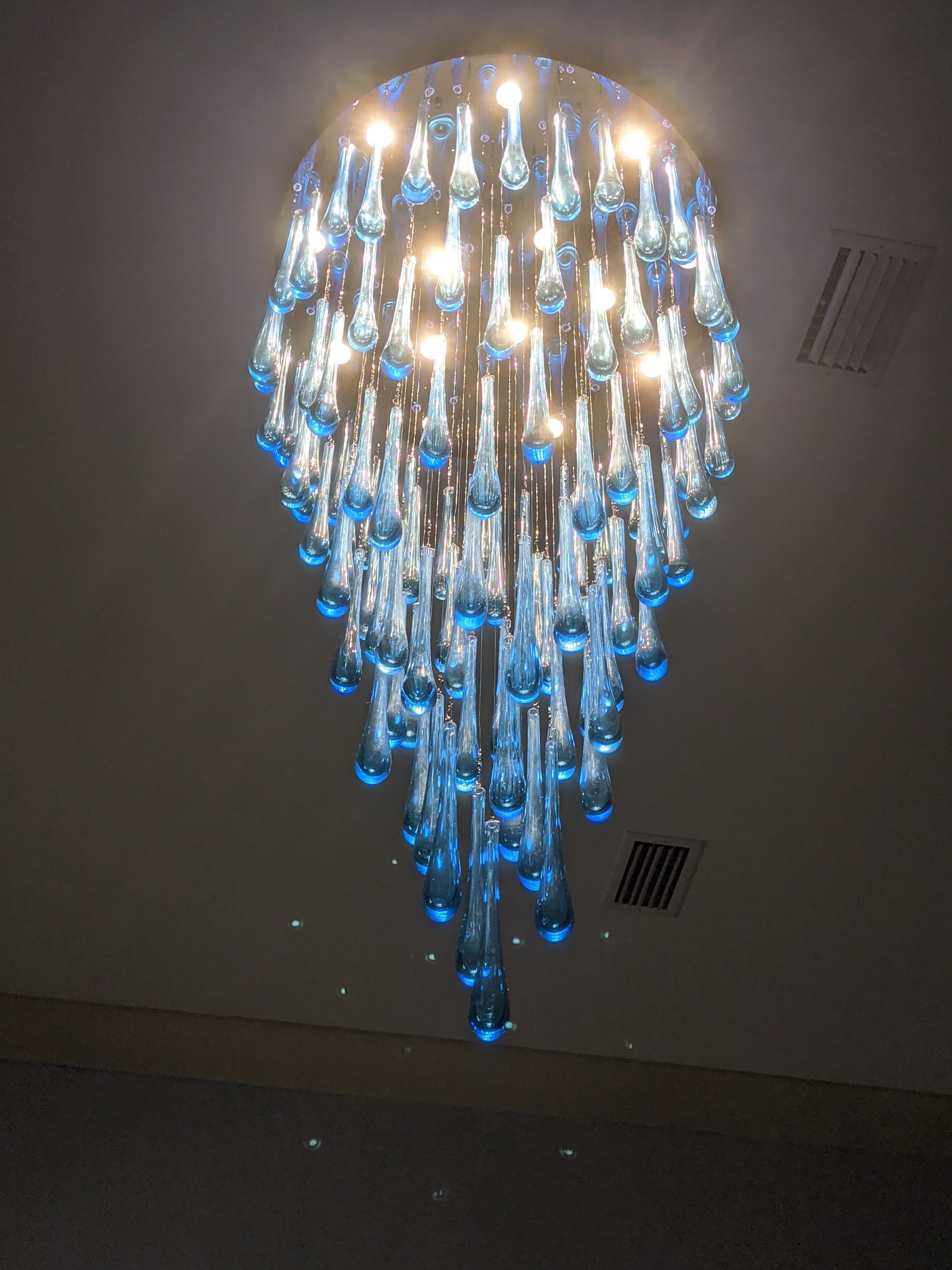Blue Rainfall Murano Glass Chandelier - Italian Concept - Size