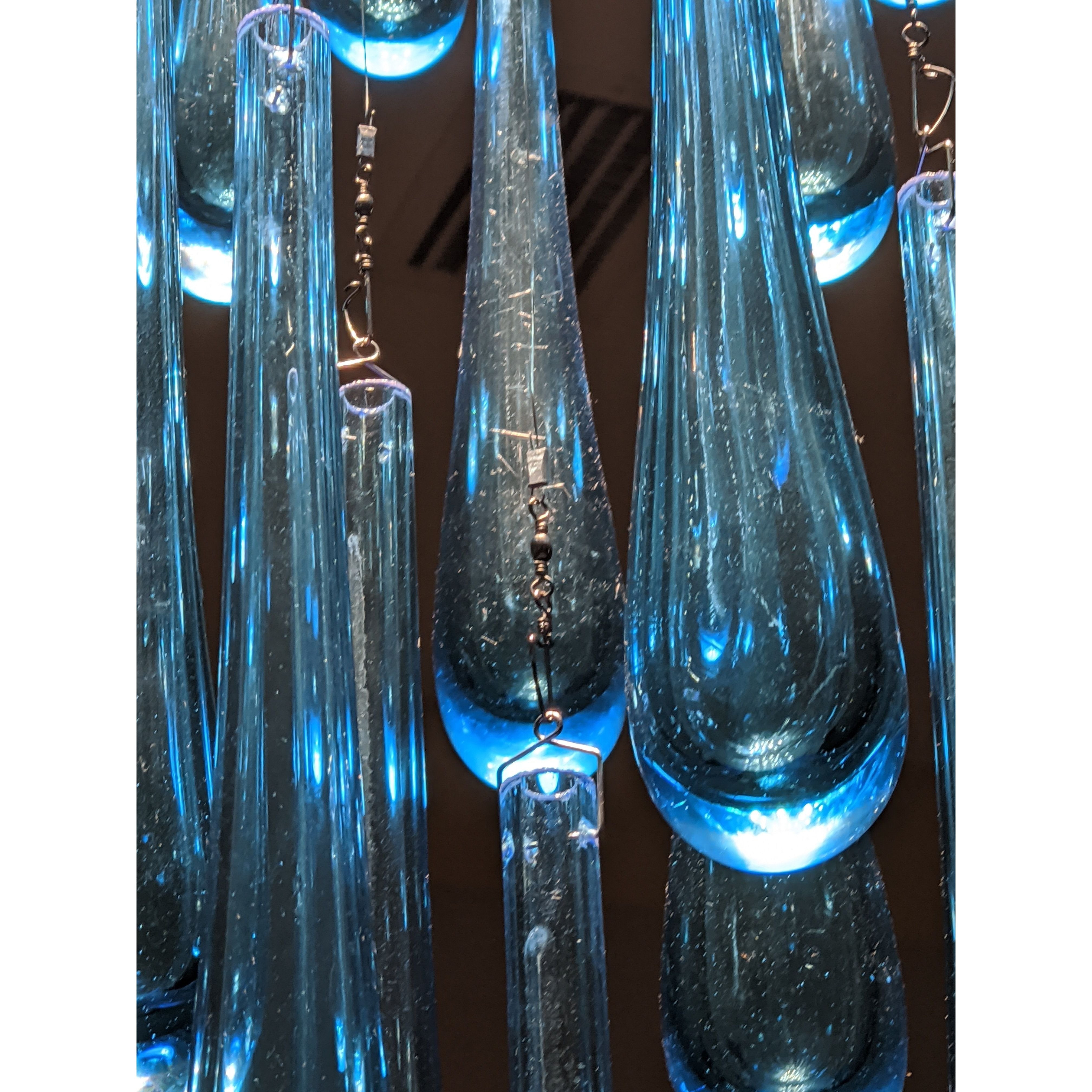 Blue Rainfall Murano Glass Chandelier - Italian Concept - 