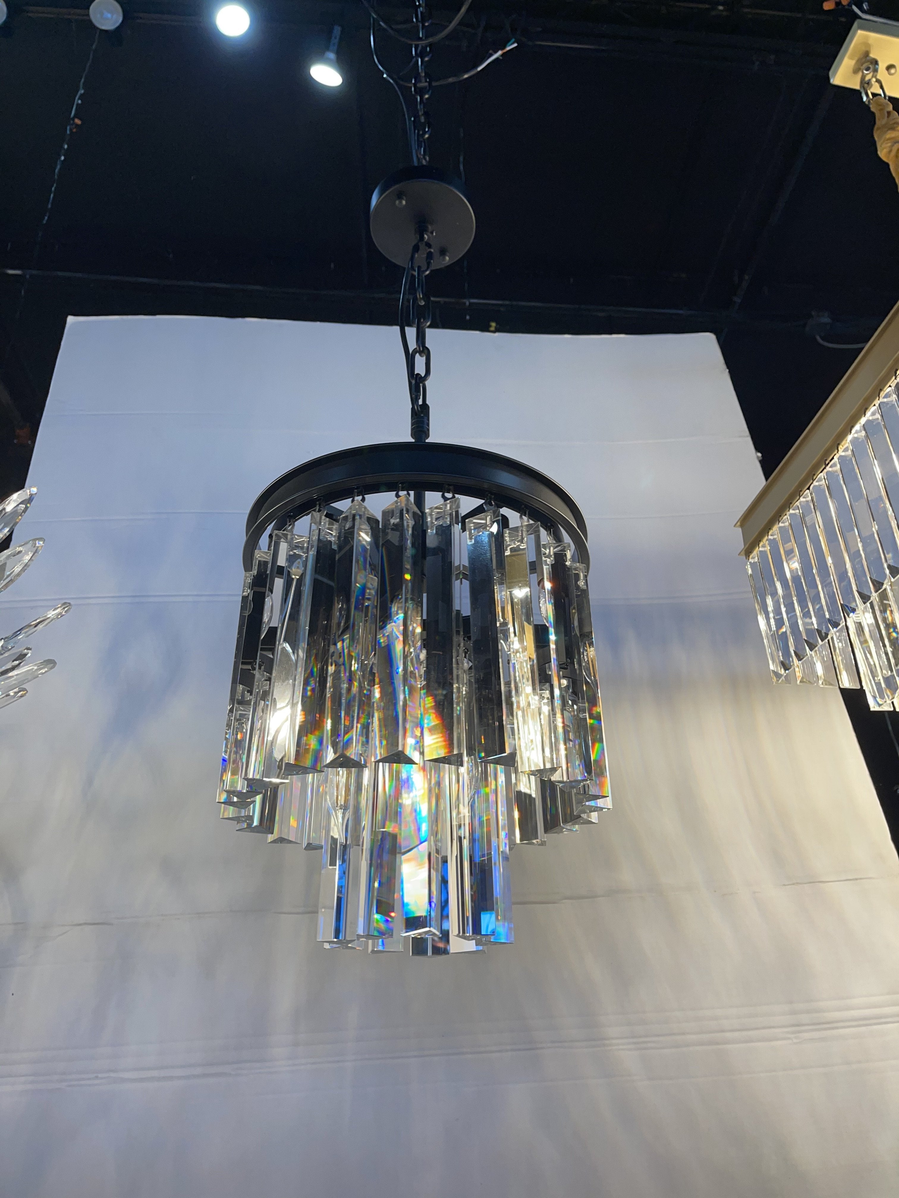 Odeon Round Crystal Fringe Chandelier Collection - Italian Concept