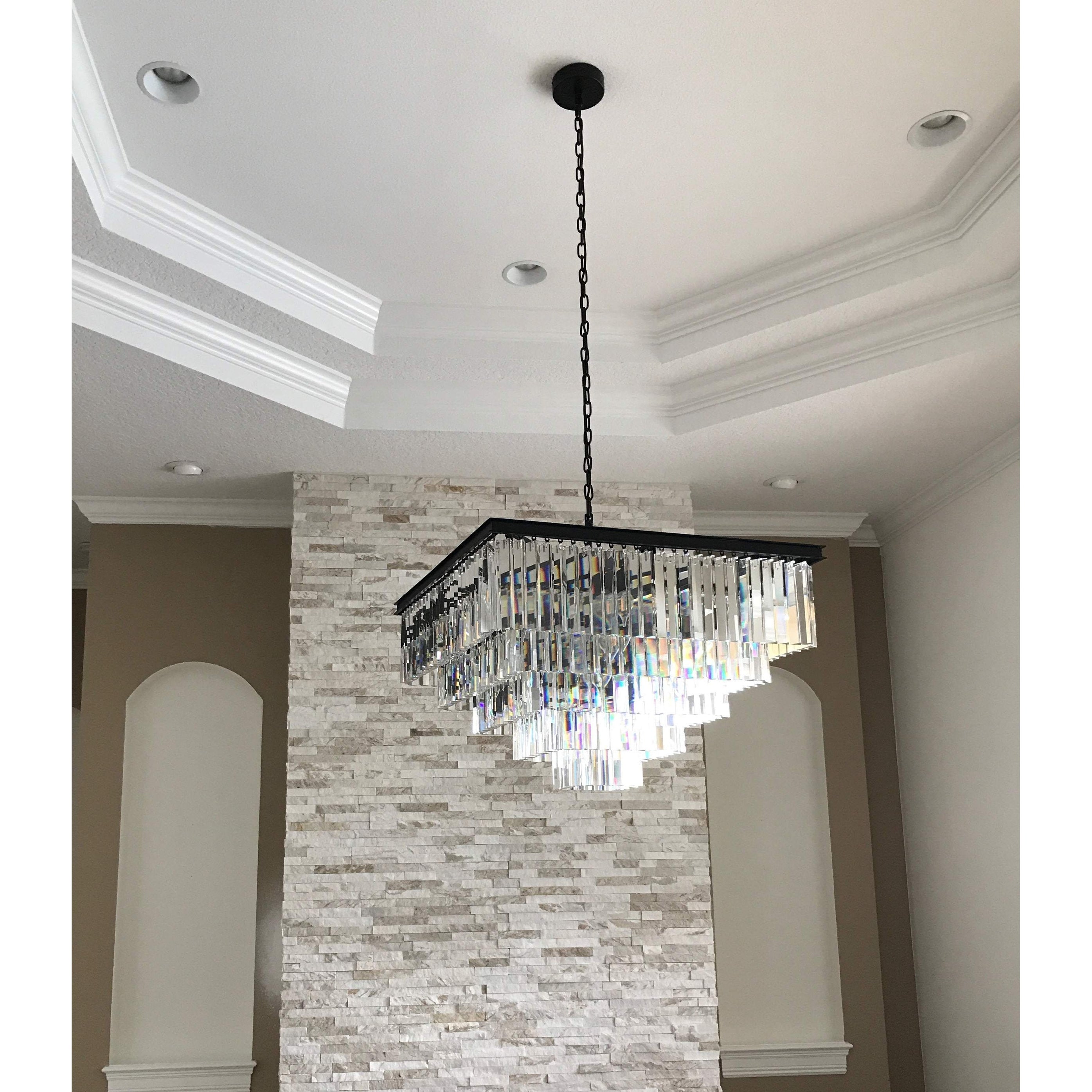 Apex 5-Tier Square Odeon Crystal Chandelier - Italian Concept - 