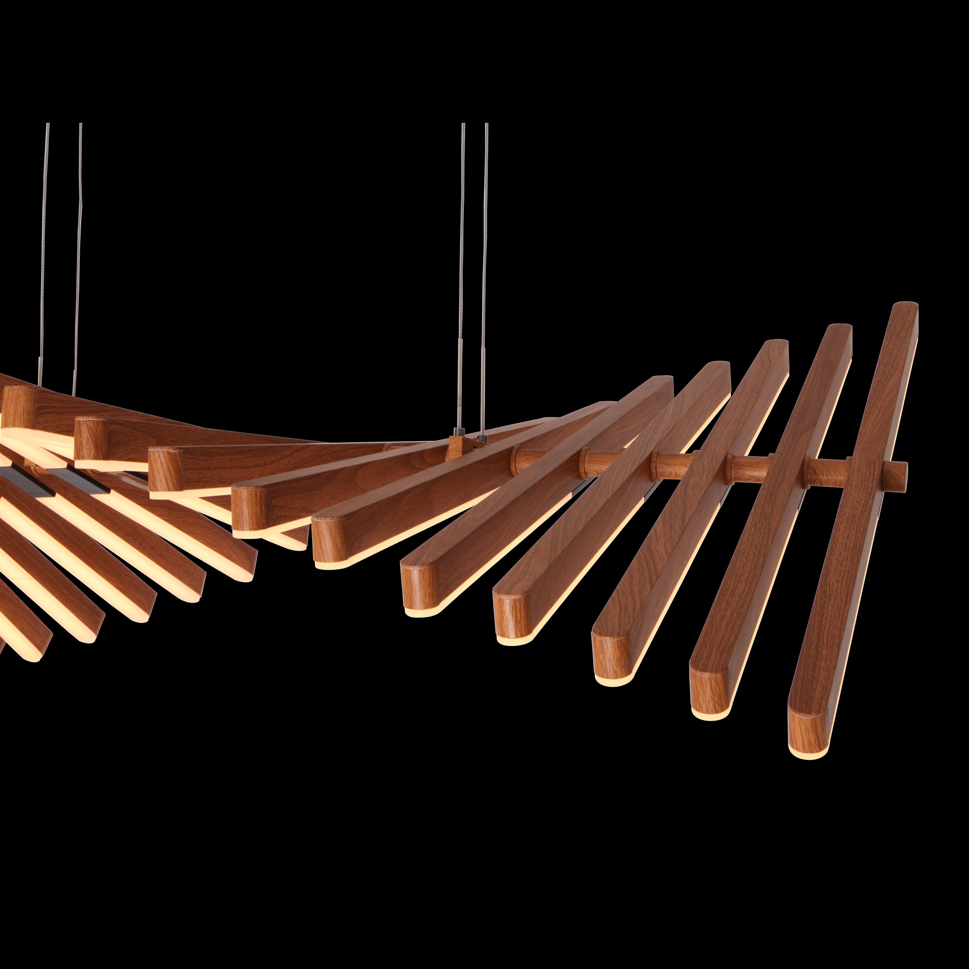 Remy Wood Spiral LED Chandelier - Italian Concept