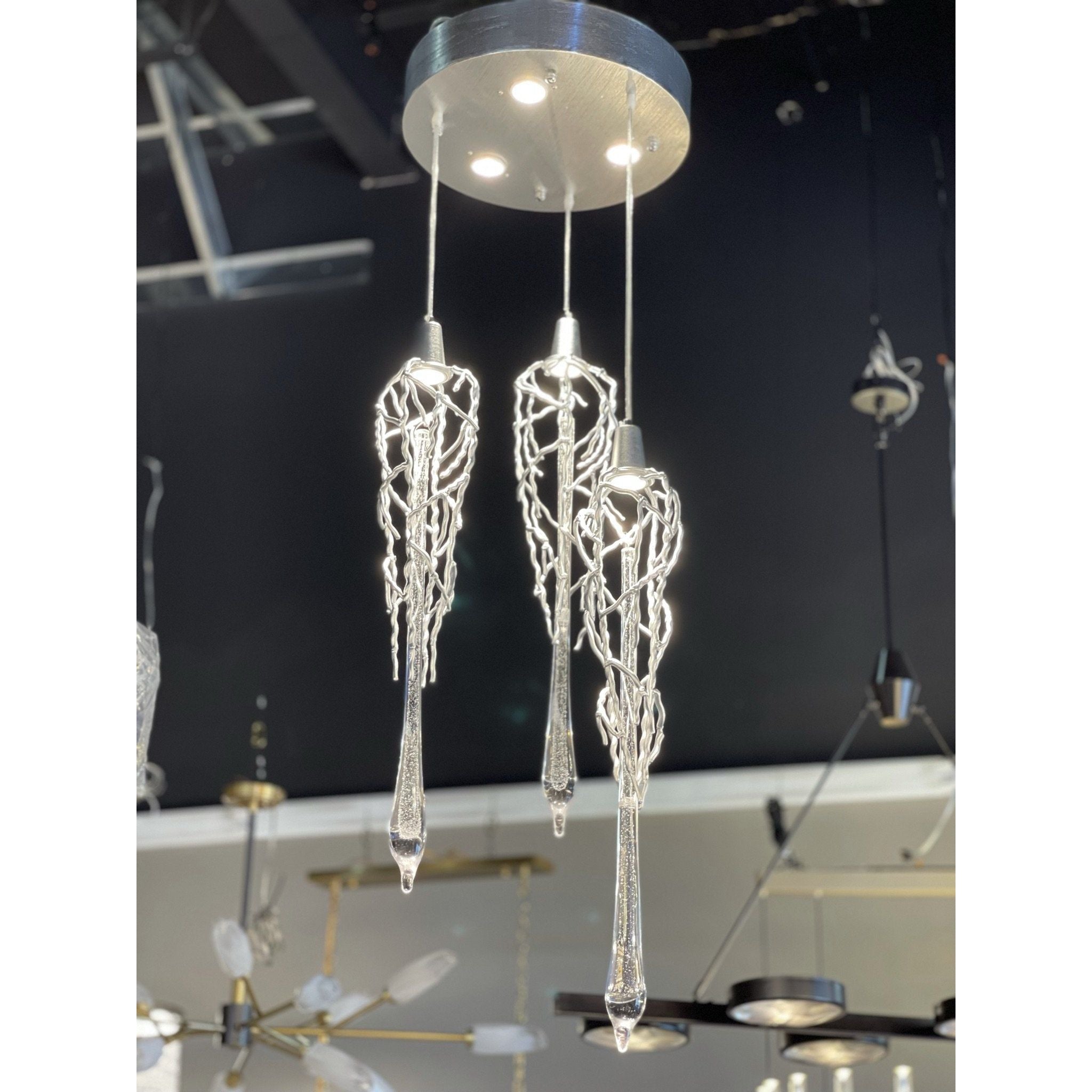 Organic Round Branching 25 Pendant Teardrop Foyer Chandelier - Italian Concept