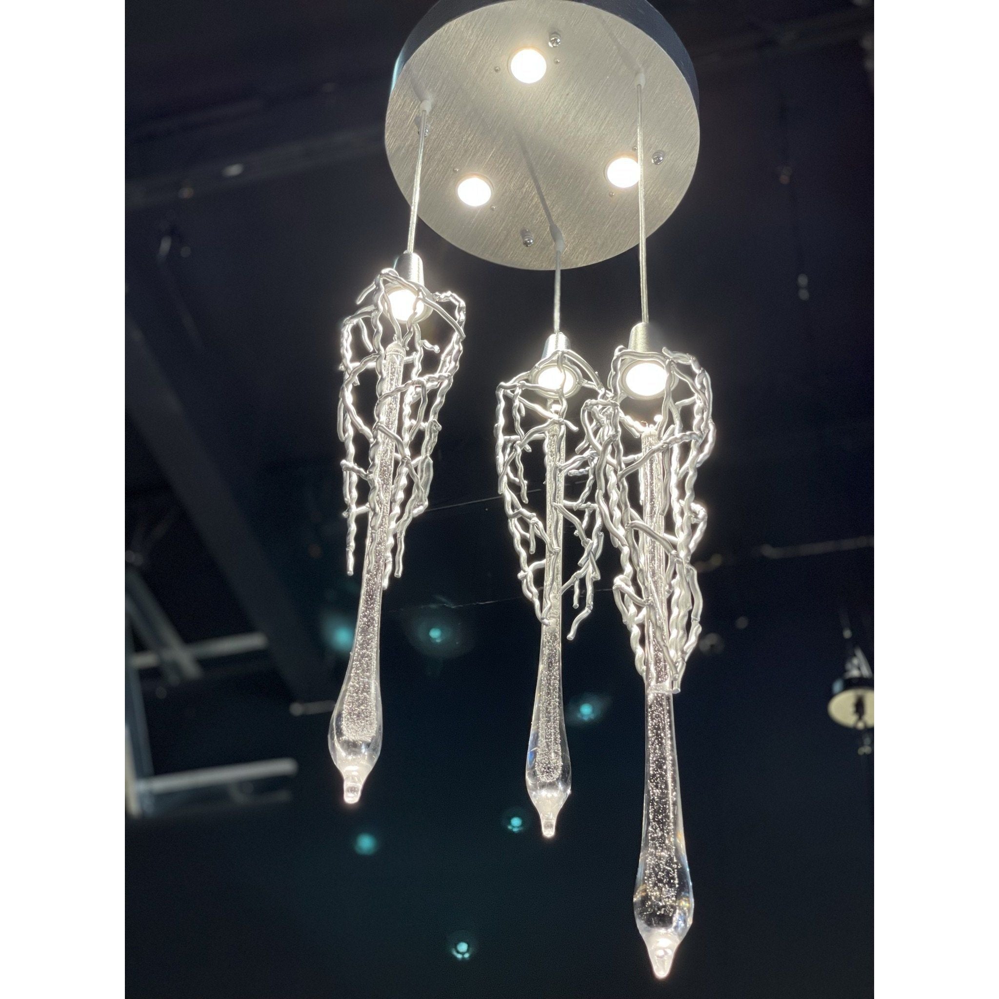 Organic Round Branching 25 Pendant Teardrop Foyer Chandelier - Italian Concept