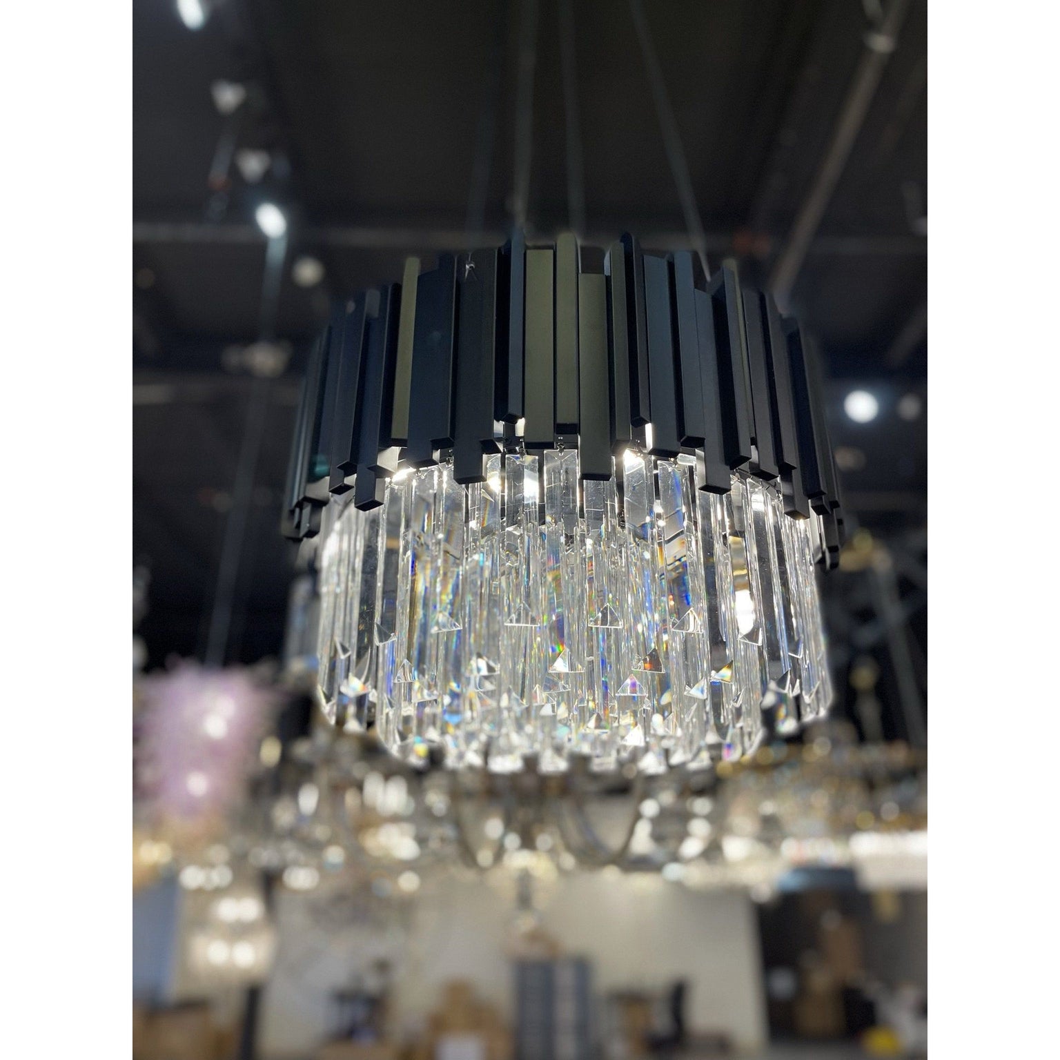 Colonnade 2-Tier Round Crystal Chandelier - Italian Concept - 