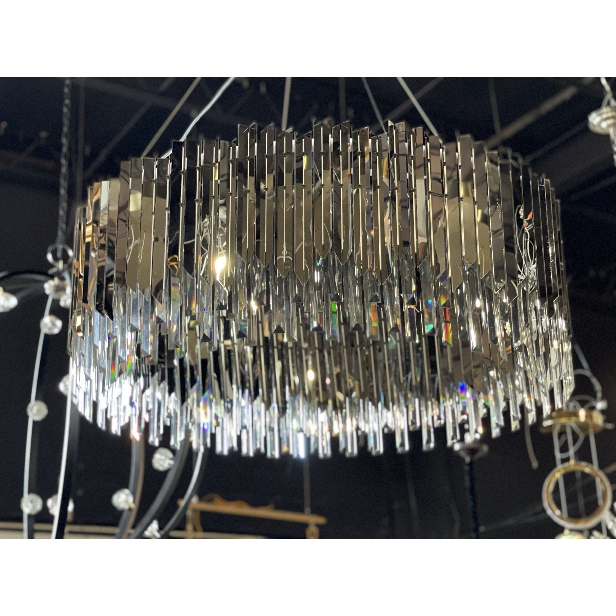 Arrows Steel Crystal Chandelier Round - Italian Concept - Size