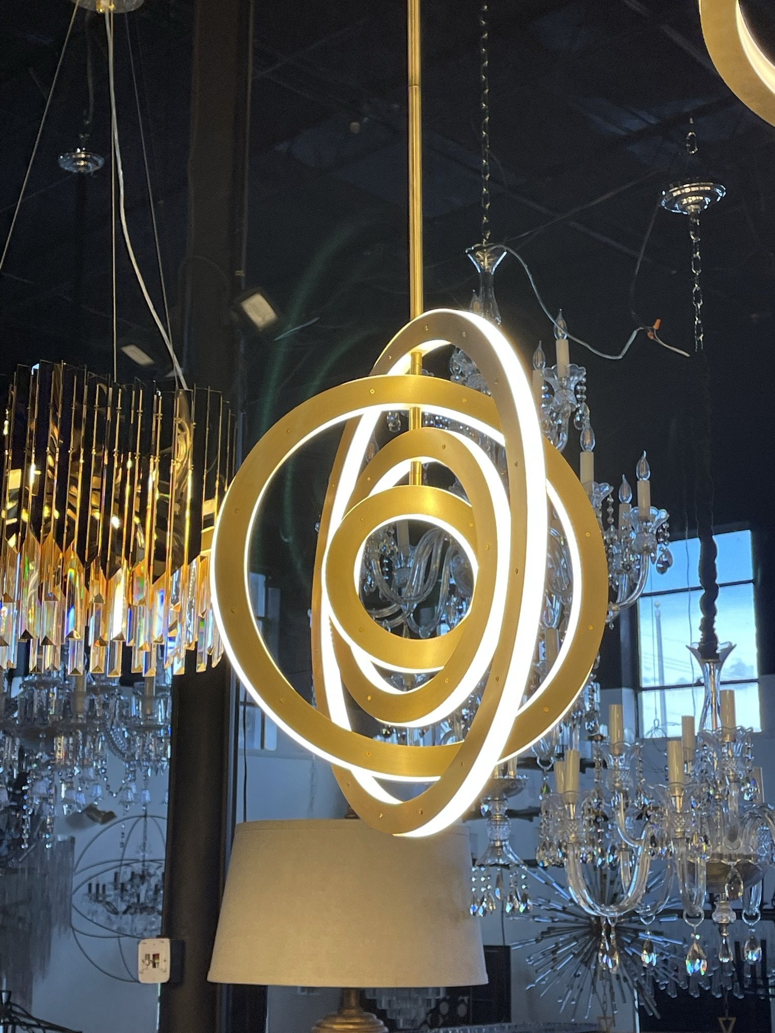 Ionic 4-Ring Tiered LED Round Chandelier - Italian Concept