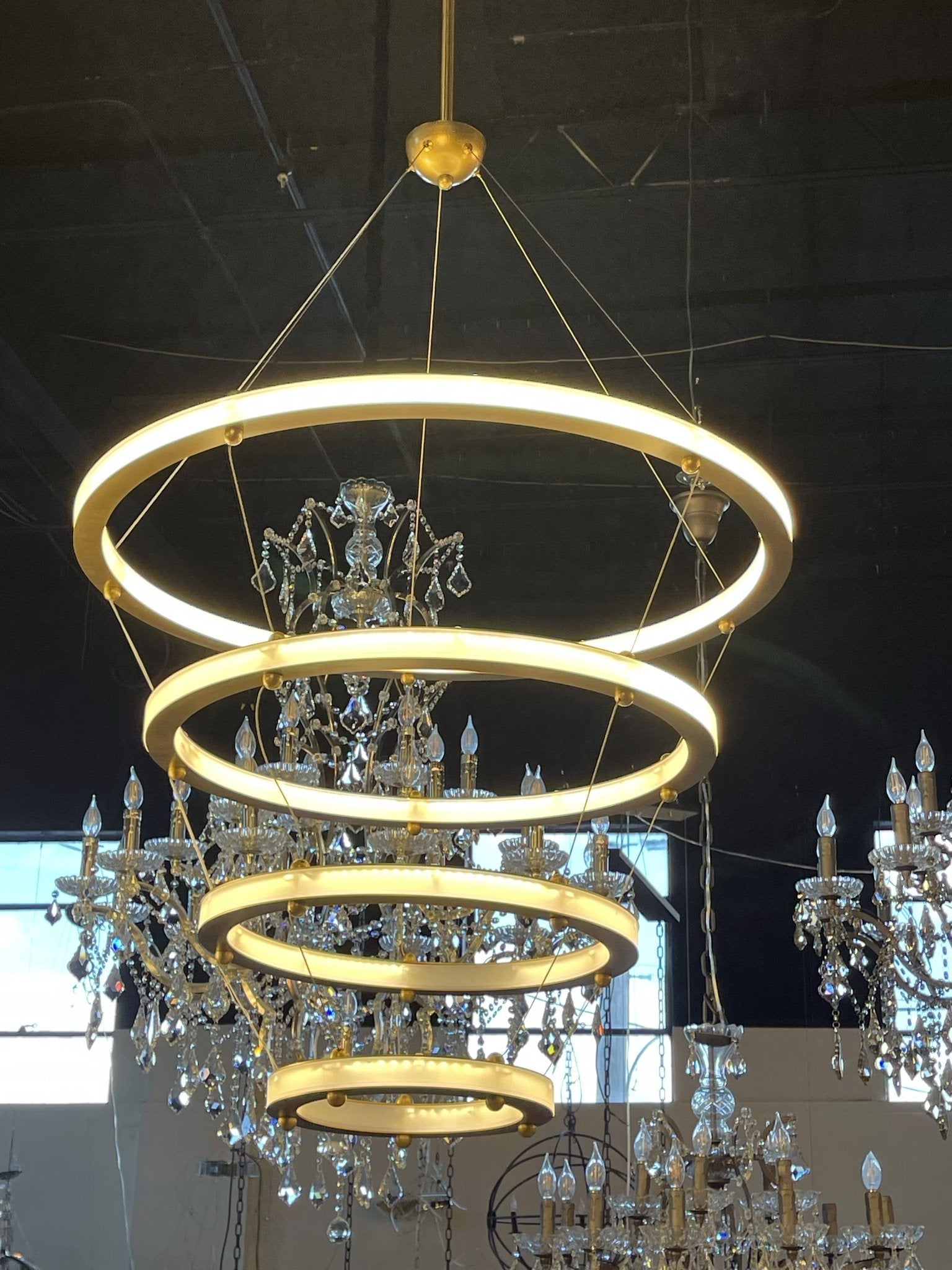 Ogee Arch 4-Ring LED Chandelier - Italian Concept