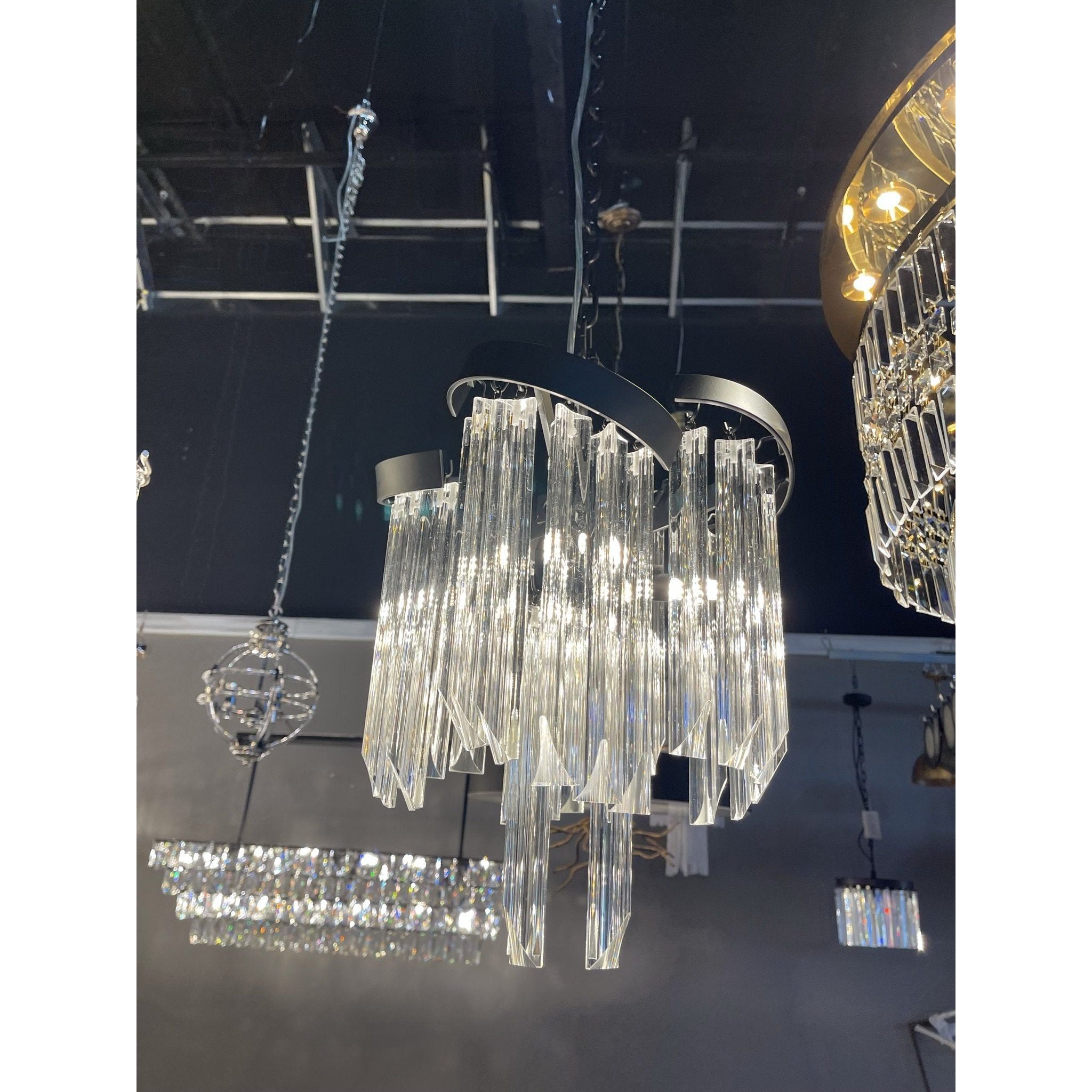 Twin Palms Round Crystal Chandelier - Italian Concept