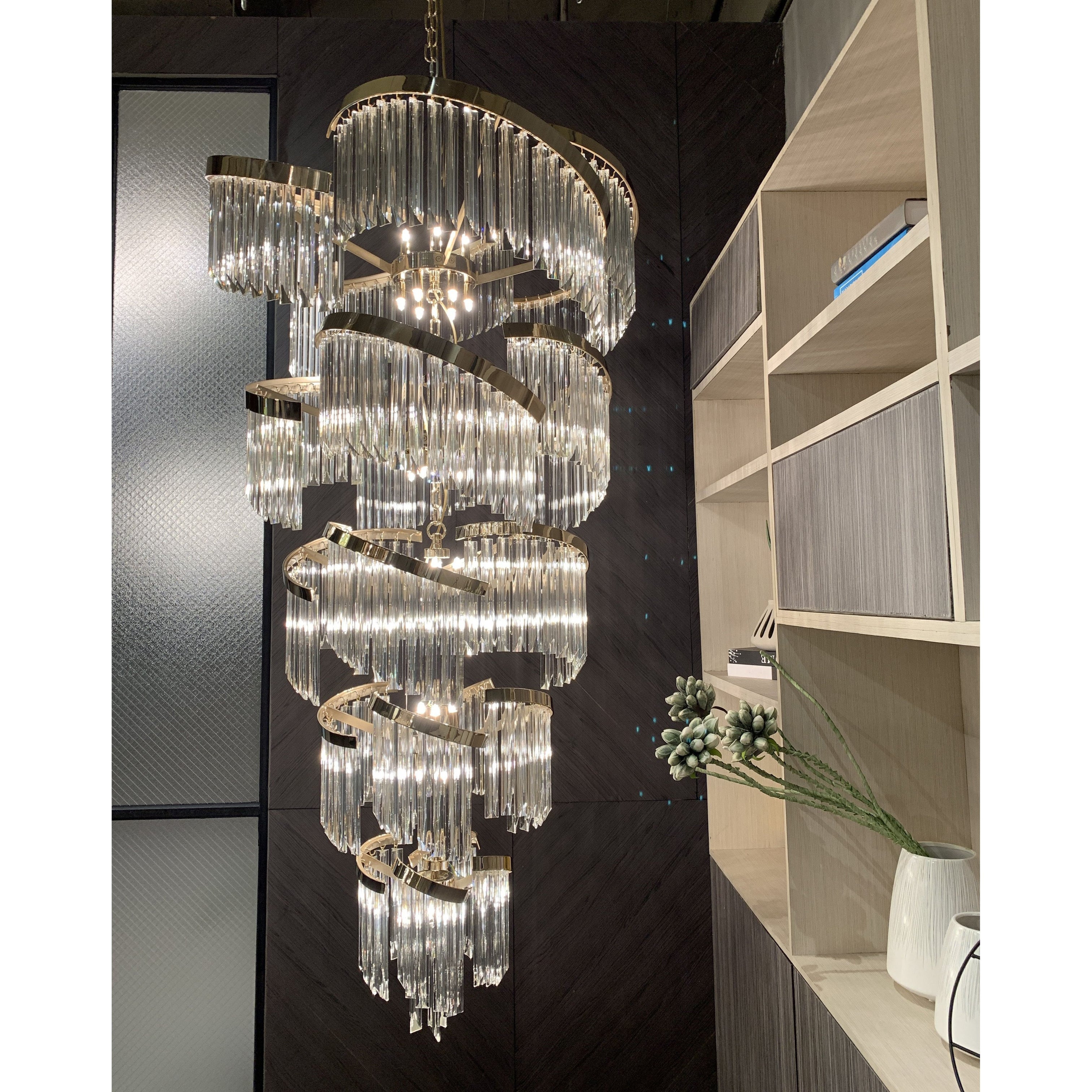 Twin Palms Foyer Crystal Chandelier - Italian Concept