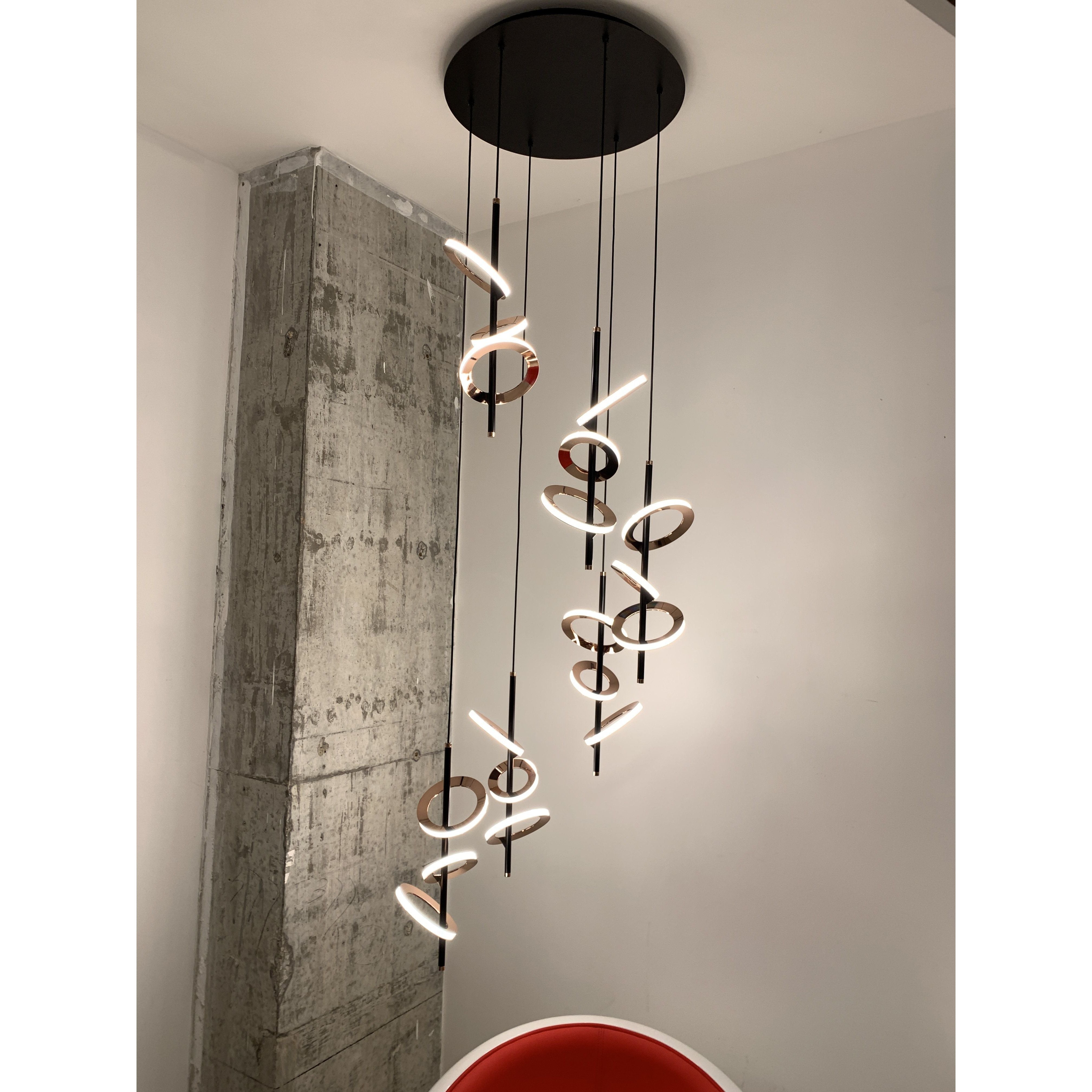 Abear Cluster LED Rings Pendant Chandelier - Italian Concept - 