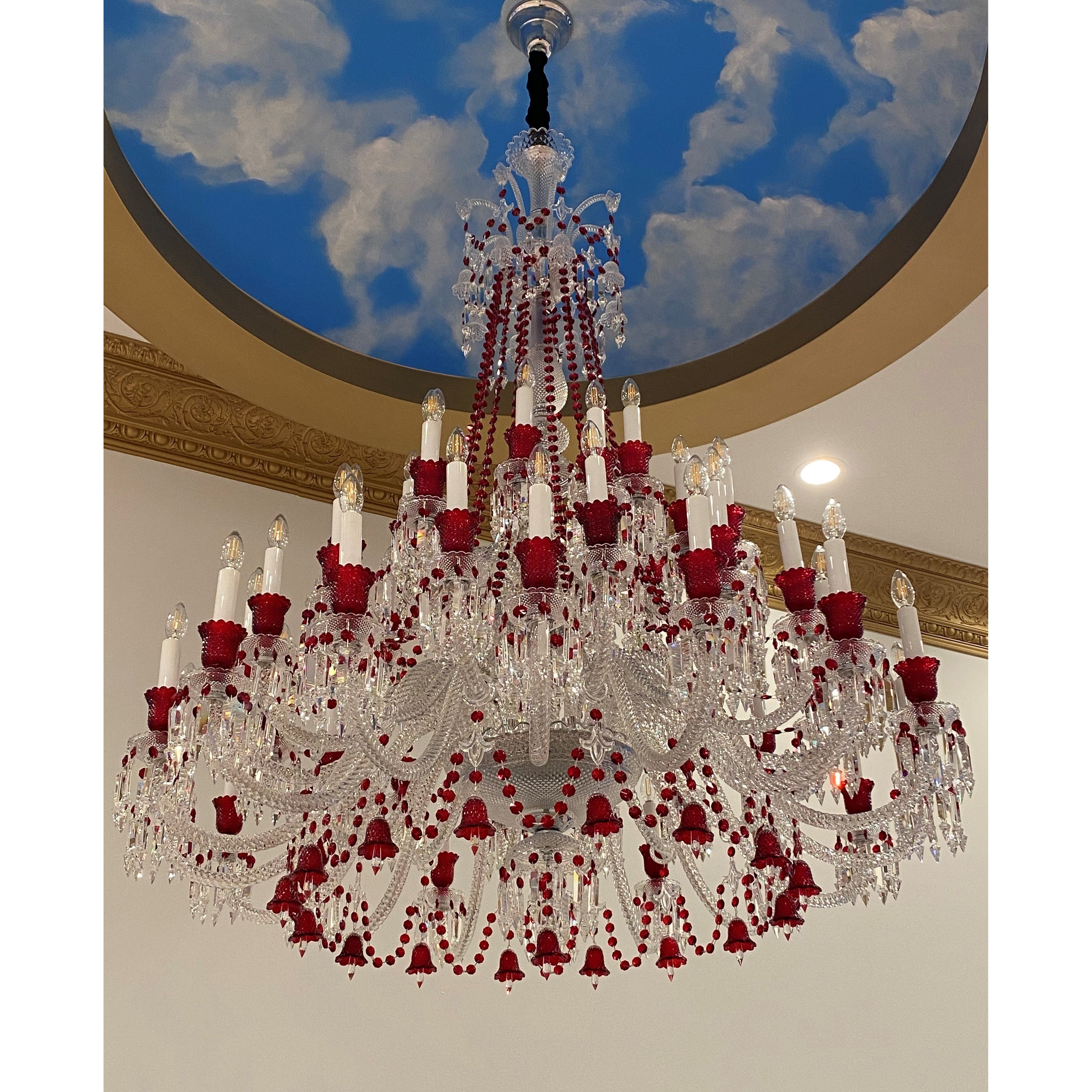 Red deals crystal chandelier