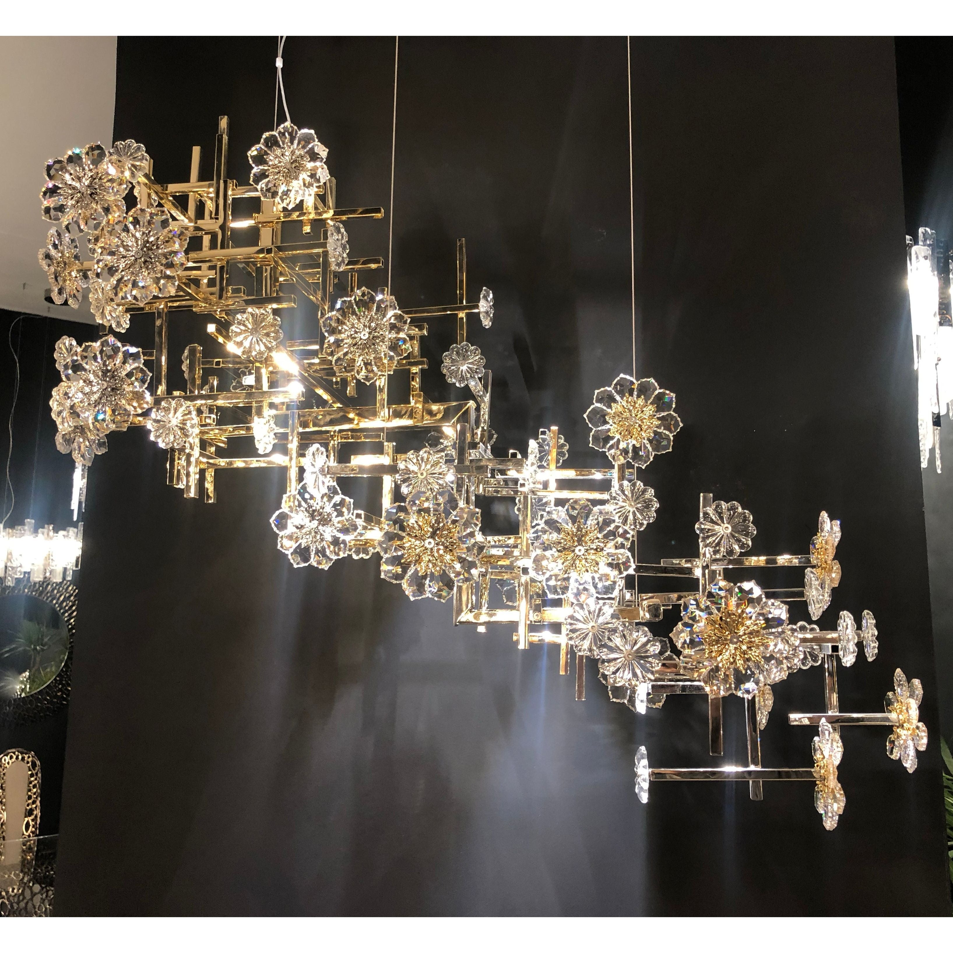 Tulip Crystal Linear Chandelier - Italian Concept